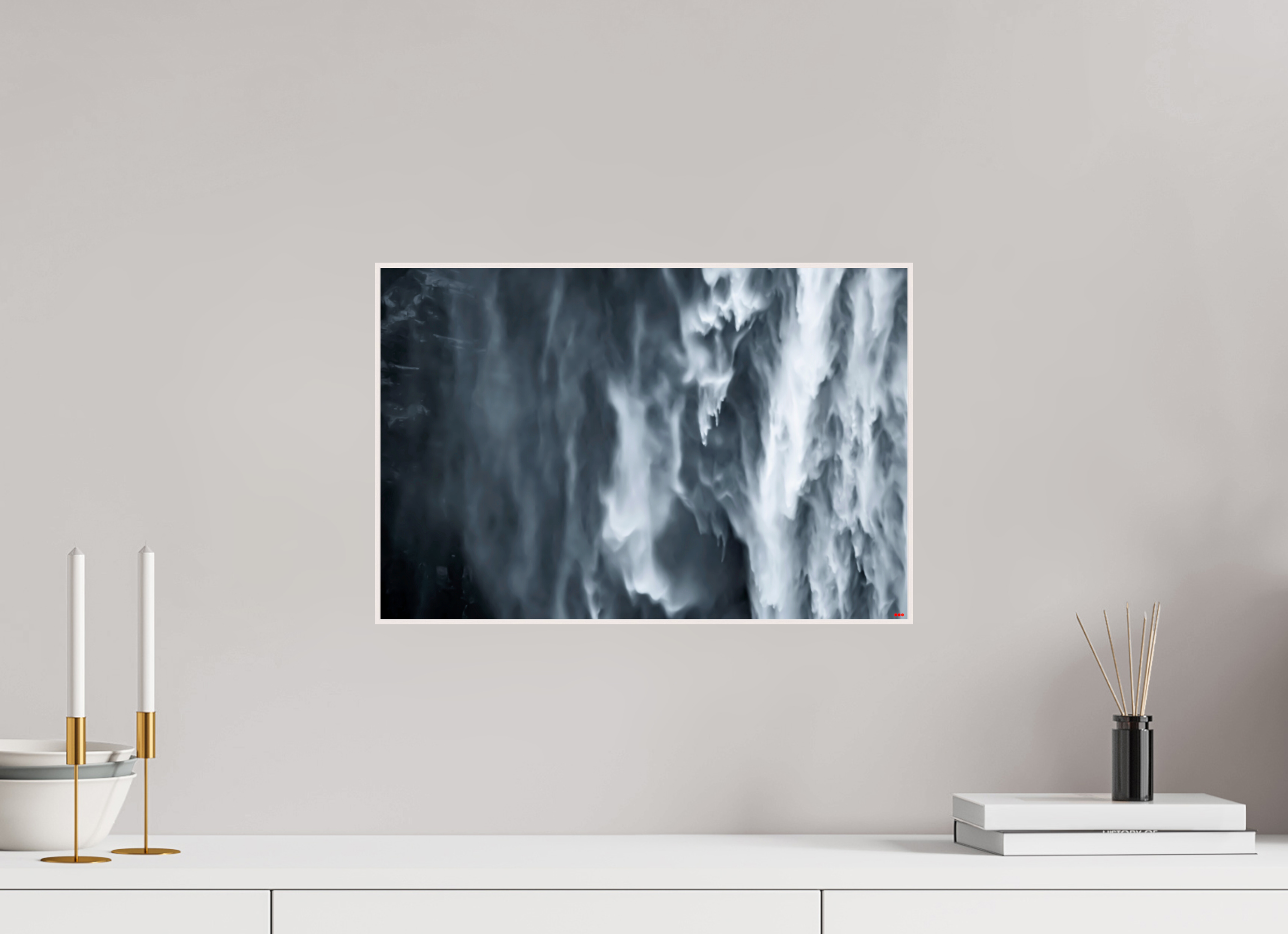 45 x 30 cm, Foto in ArtBox aus Massivholz Ahorn weiß RED³ PH Oats in the Water I