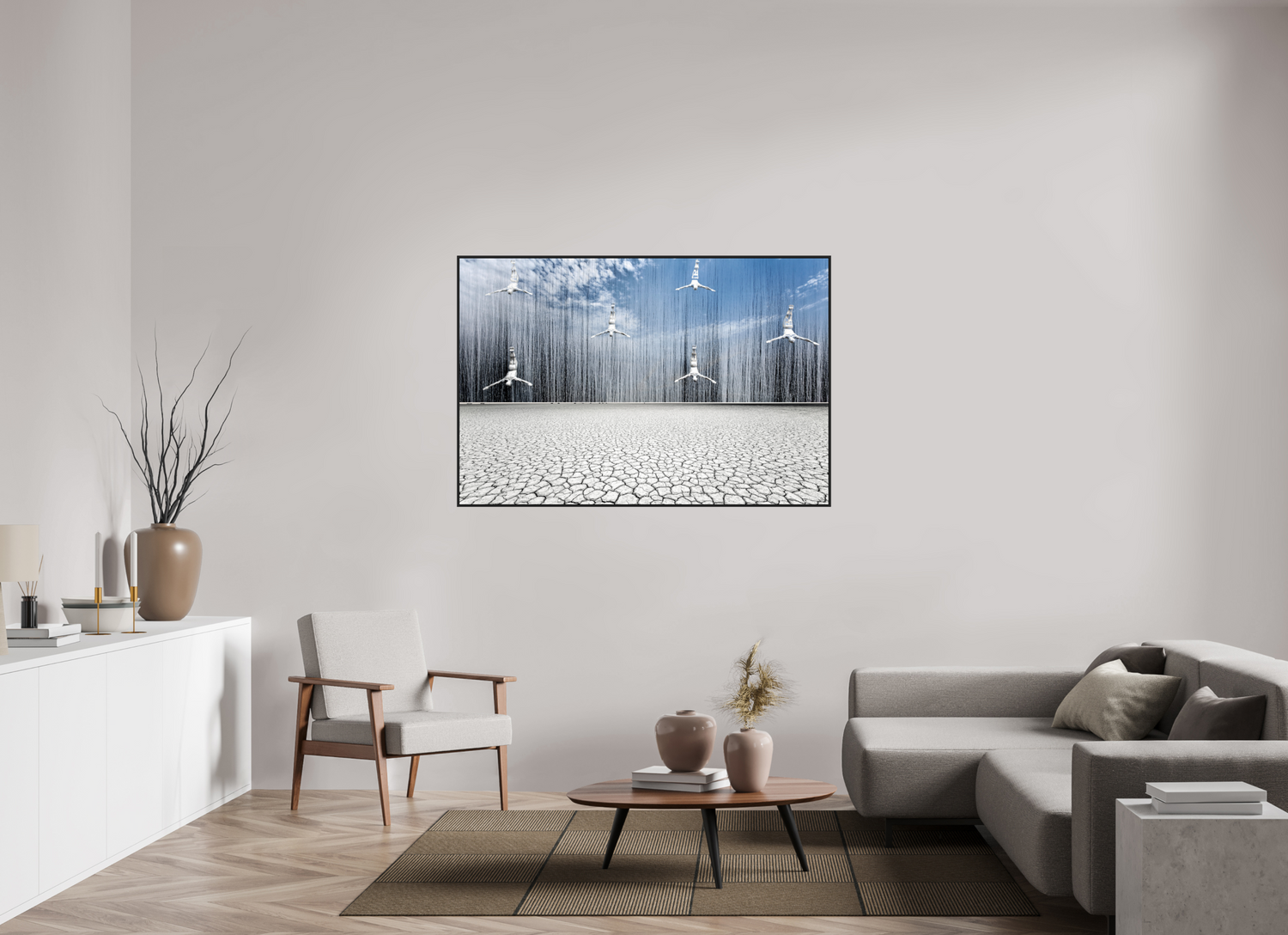 150 x 100 cm, Schattenfugen-Rahmen schwarz &amp; 2mm Acrylglas FA HP Minkah I