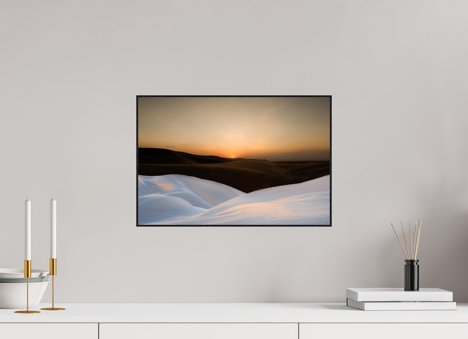 45 x 30 cm, Foto in ArtBox aus Massivholz Eiche schwarz RED³ PH Amirah I