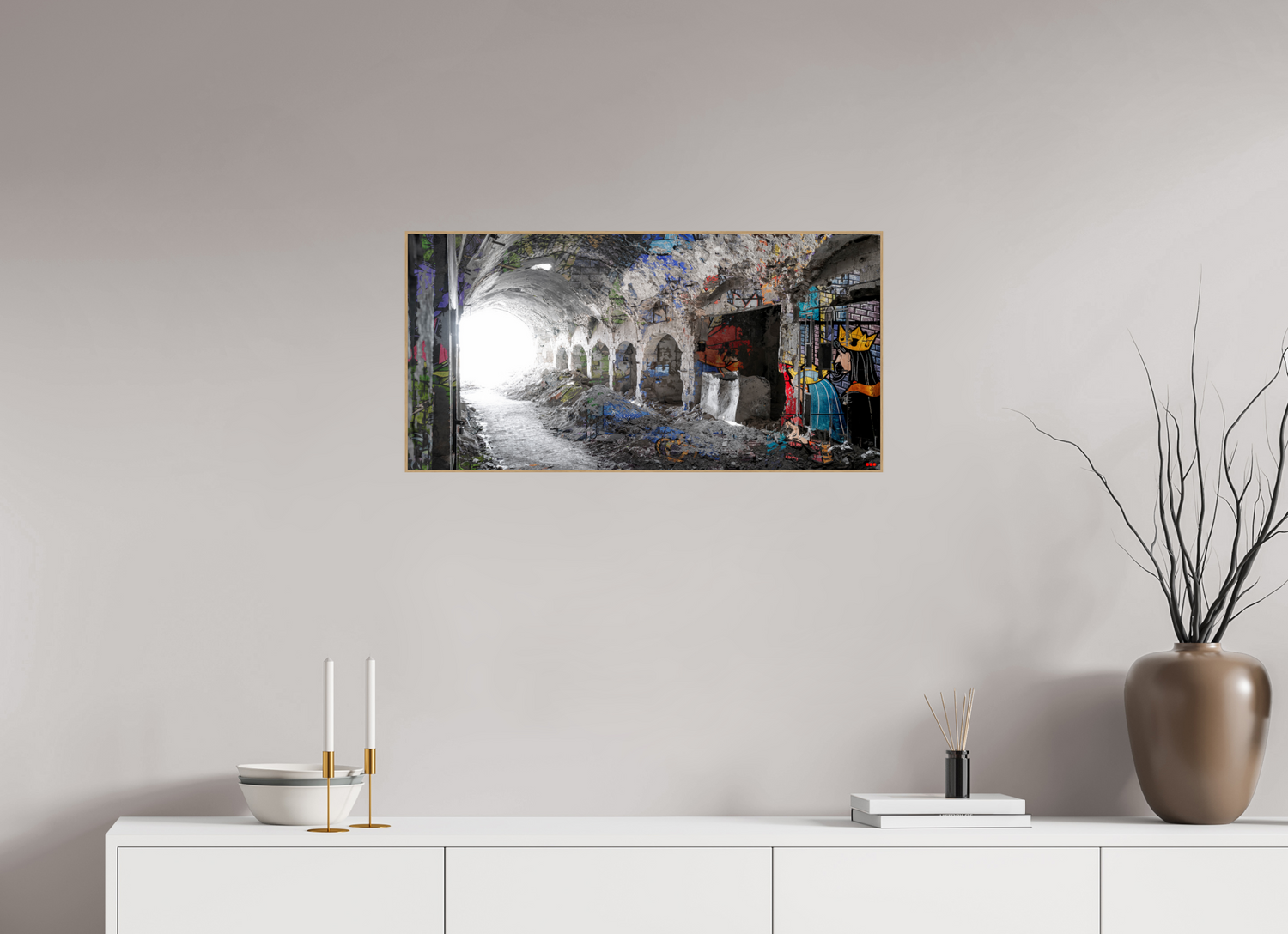 80 x 40 cm, Foto in ArtBox aus Massivholz Eiche natur RED³ SCSI Maysa V