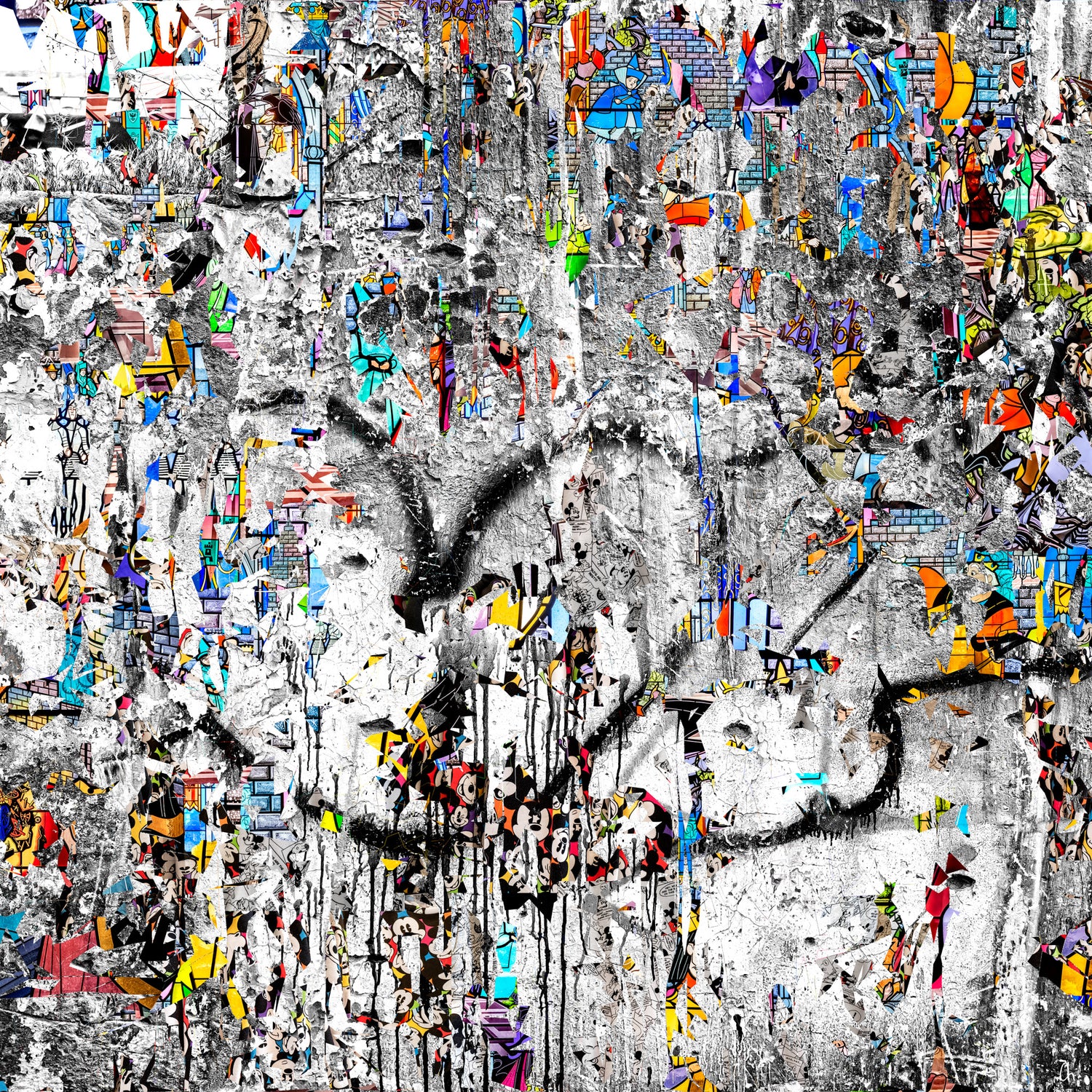 Herz-Graffiti auf Mauer – Fine Art Collage aus der Serie SCREAMING SILENCE von Alexander Maria Lohmann