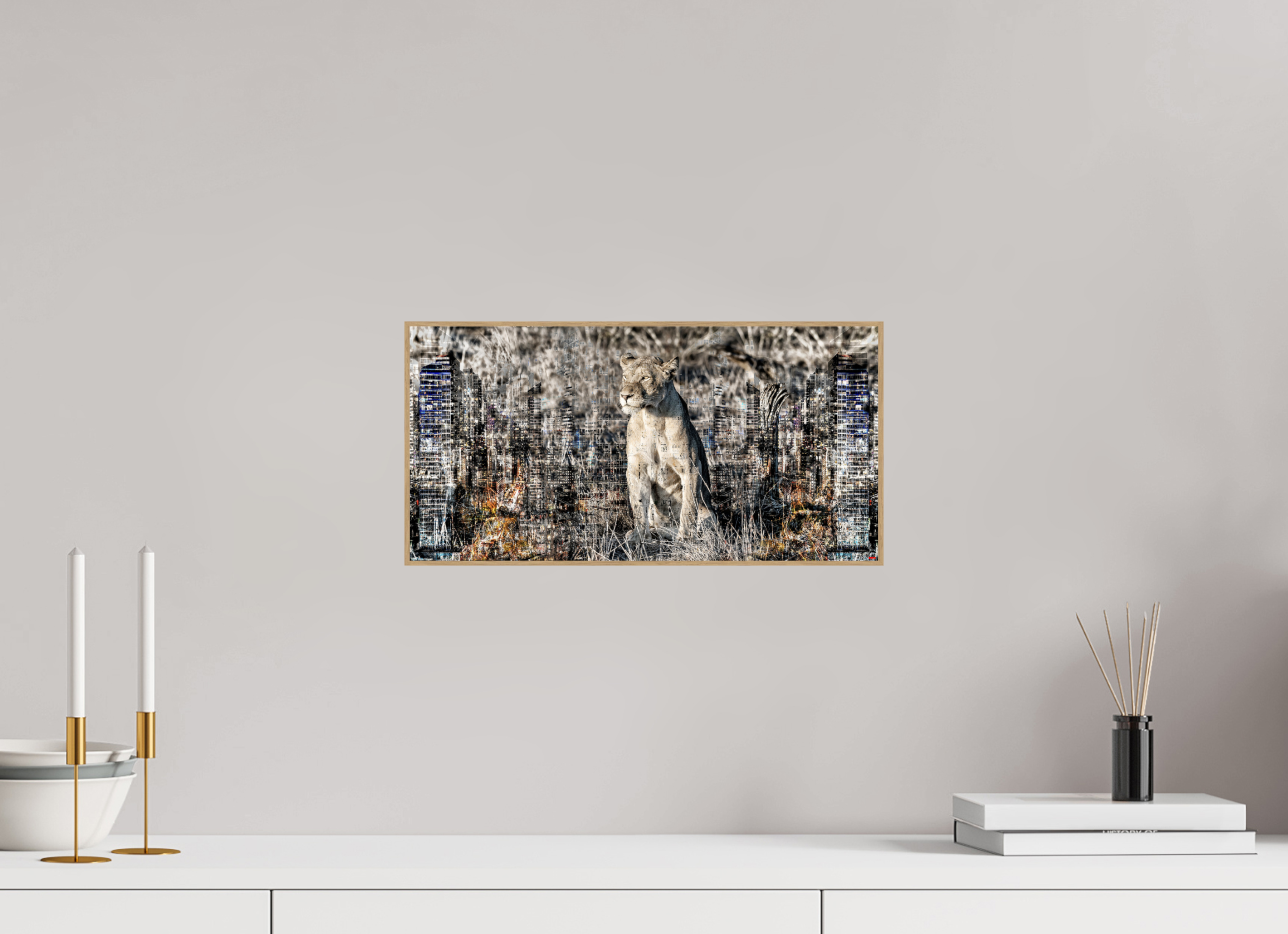 40 x 20 cm, Foto in ArtBox aus Massivholz Eiche natur RED³ WC Adwoa V