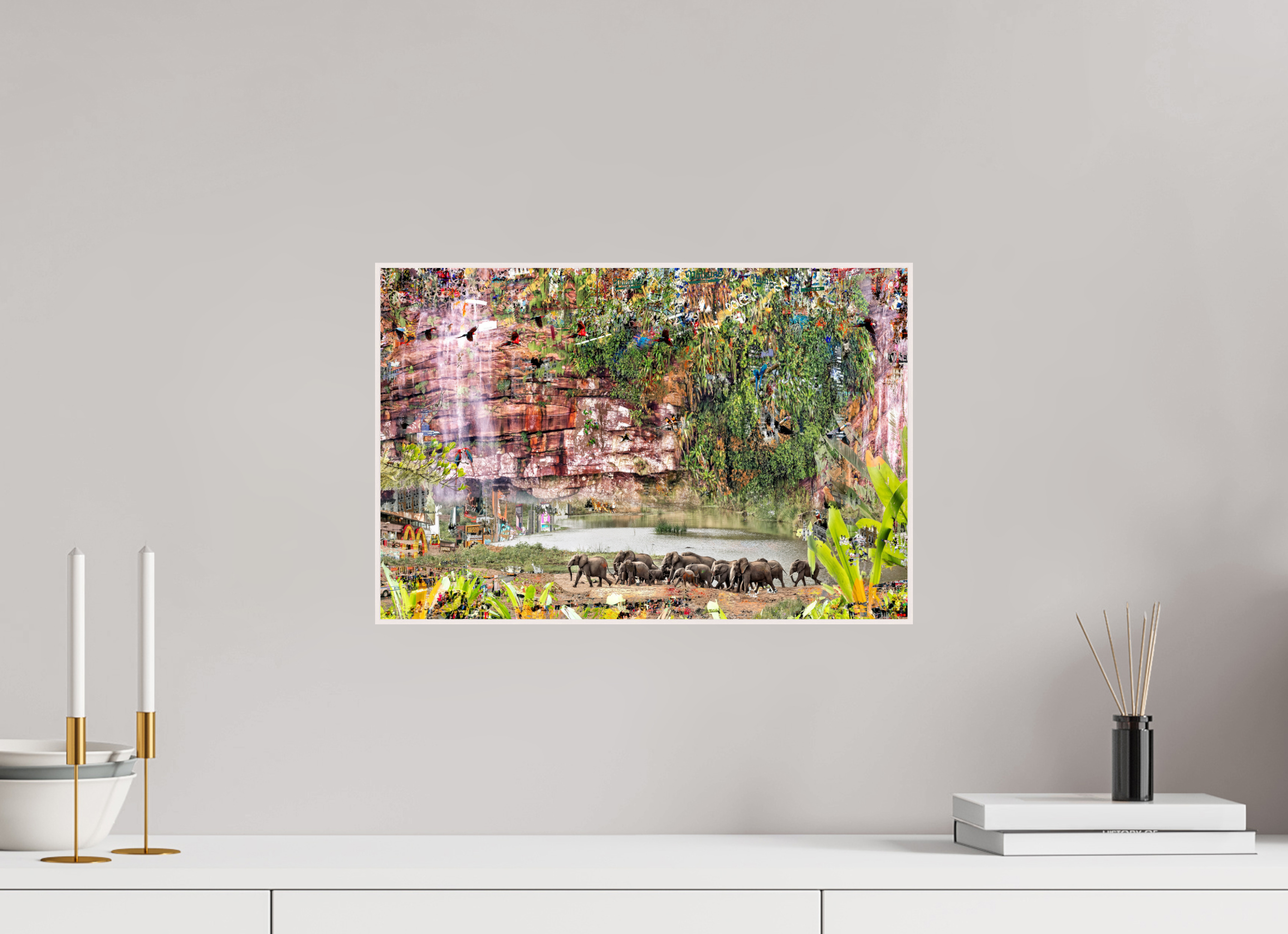 45 x 30 cm, Foto in ArtBox aus Massivholz Ahorn weiß RED³ WC Valdeci I