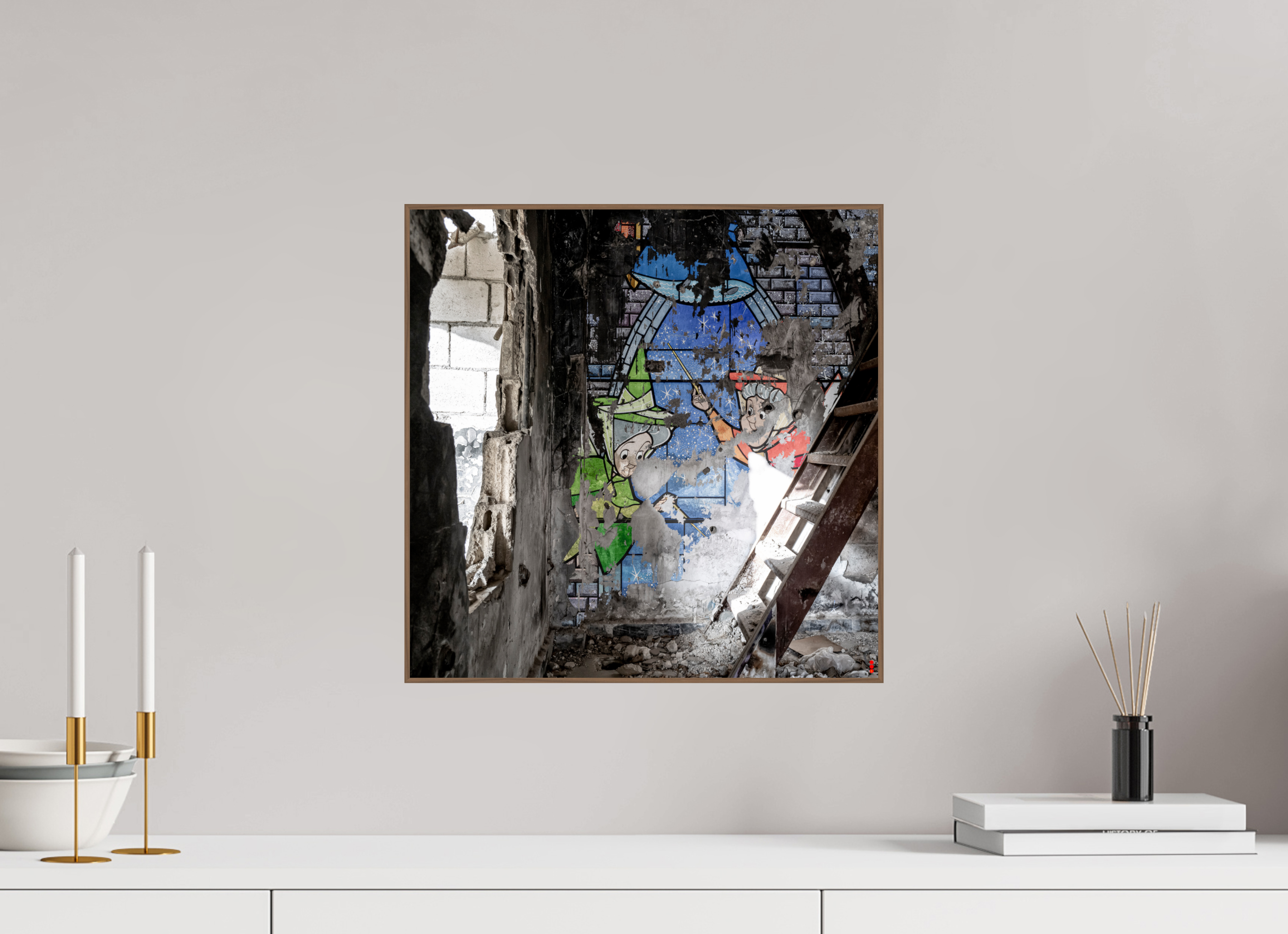 40 x 40 cm, Foto in ArtBox aus Massivholz Nussbaum RED³ SCSI Mazaya II