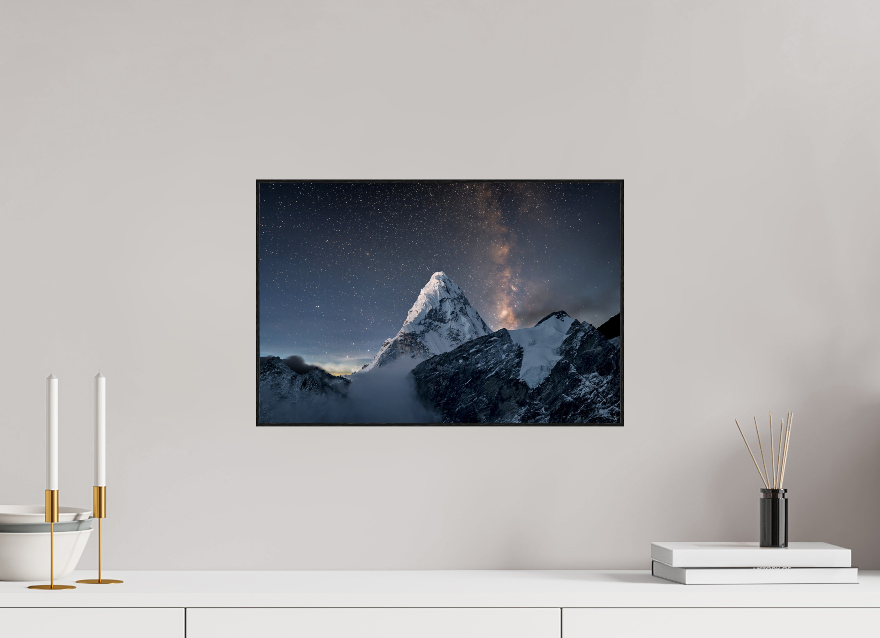 45 x 30 cm, Foto in ArtBox aus Massivholz Eiche schwarz RED³ Sarva I