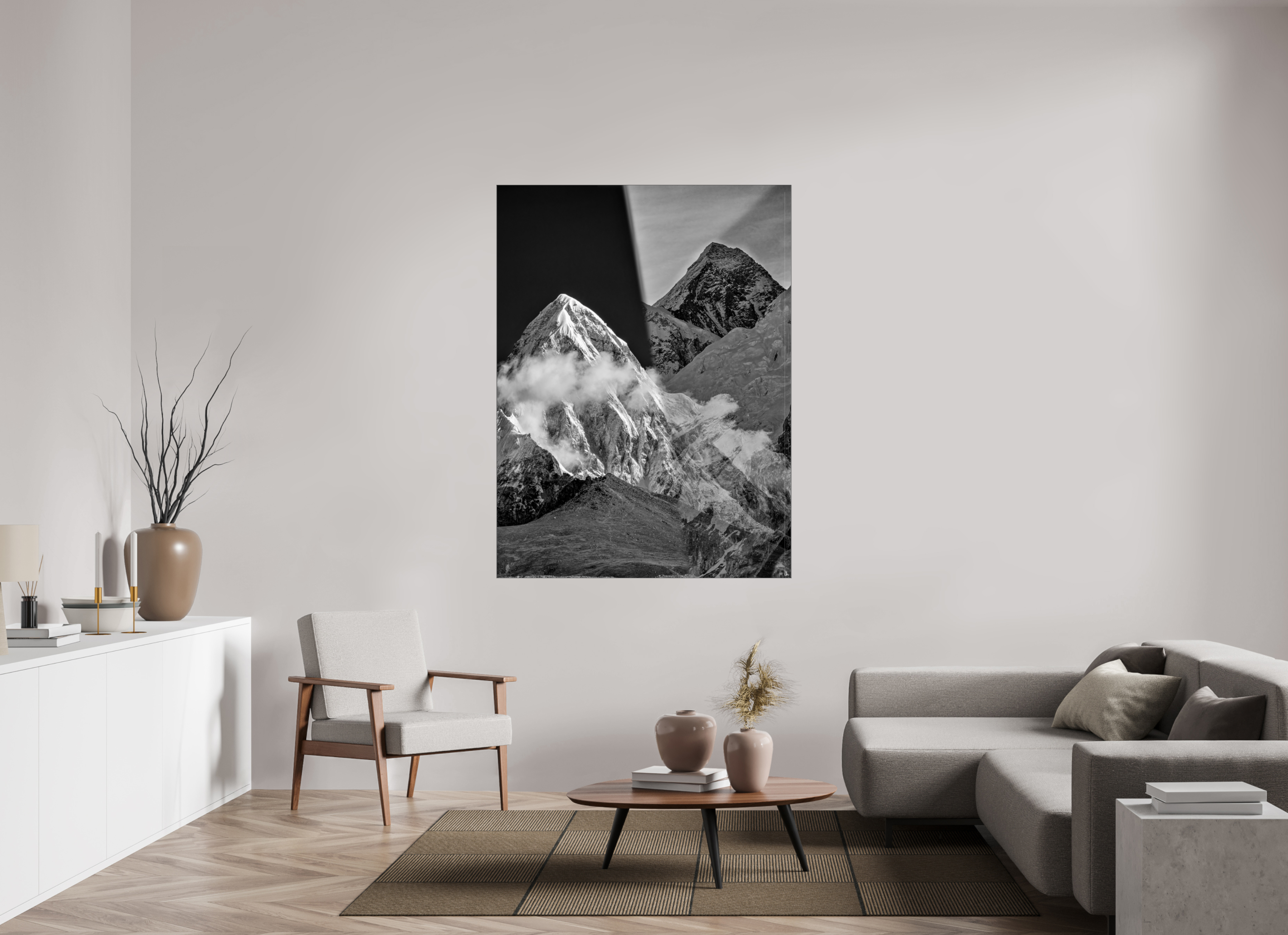 120 x 160 cm, Slimline Einfassung schwarz unter 2mm Acrylglas FA PH Sampa III