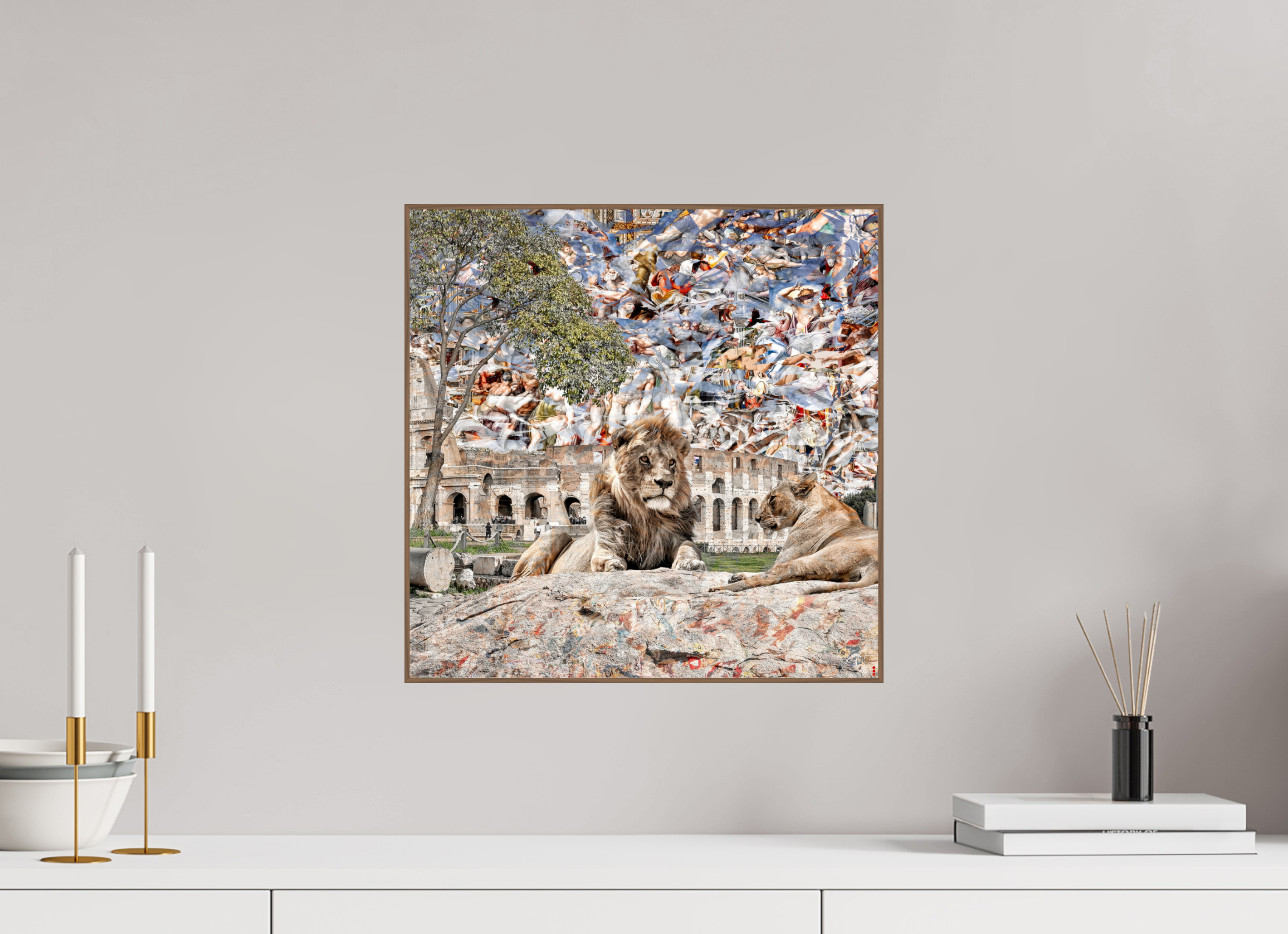 40 x 40 cm, Foto in ArtBox aus Massivholz Nussbaum RED³ WC Adjesa II