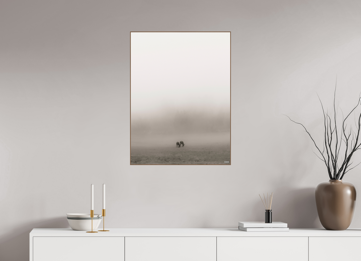 60 x 80 cm, Foto in ArtBox aus Massivholz Nussbaum RED³ PH Mamello III