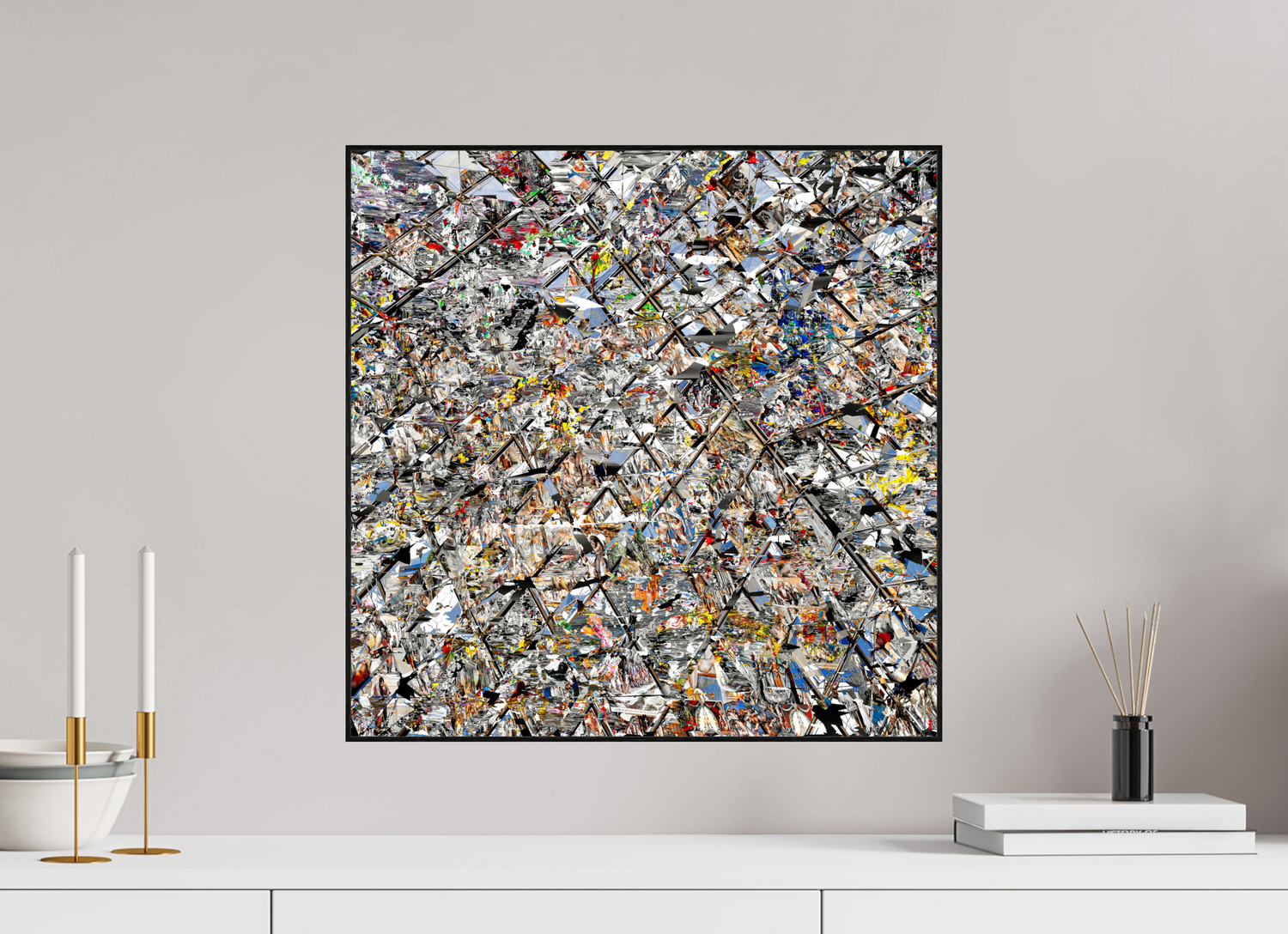 50 x 50 cm, Foto in ArtBox aus Massivholz Eiche schwarz RED³ HP Lacrimosa II