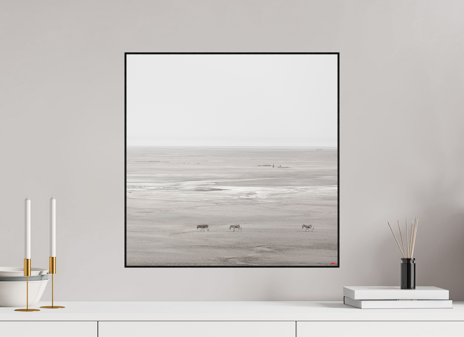 50 x 50 cm, Foto in ArtBox aus Massivholz Eiche schwarz RED³ PH Danai II