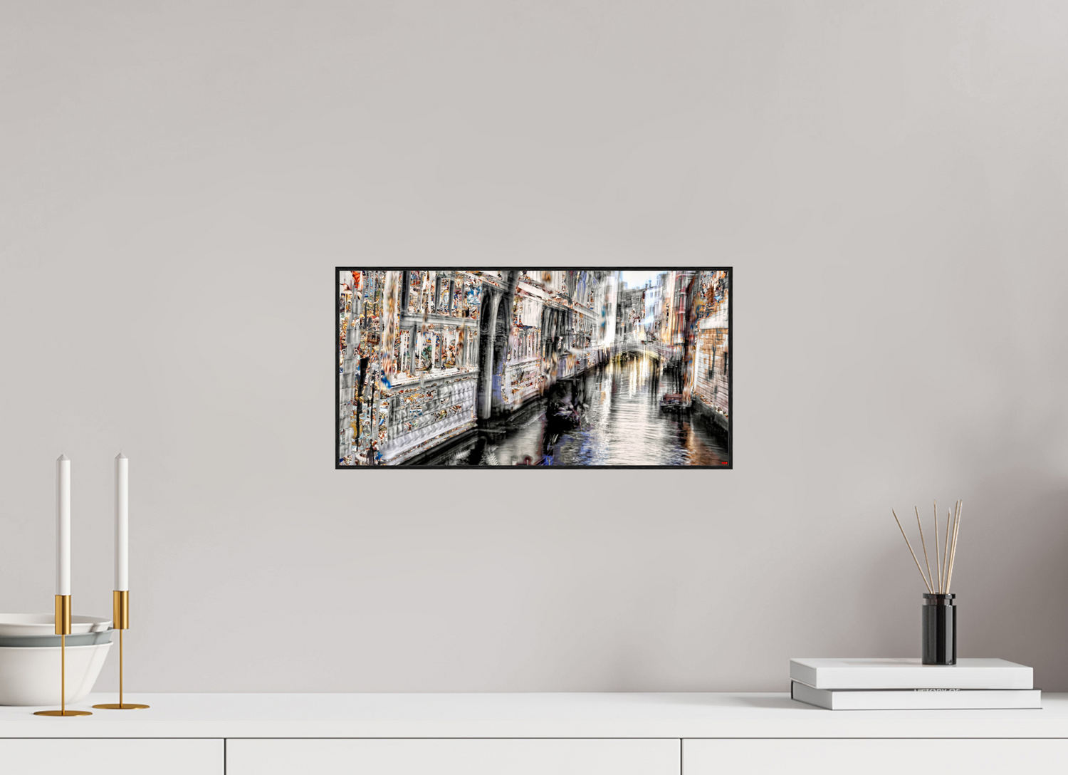 40 x 20 cm, Foto in ArtBox aus Massivholz Eiche schwarz RED³ HP Amari V