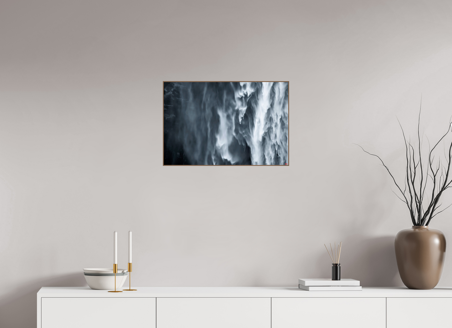 60 x 40 cm, Foto in ArtBox aus Massivholz Nussbaum RED³ PH Oats in the Water I