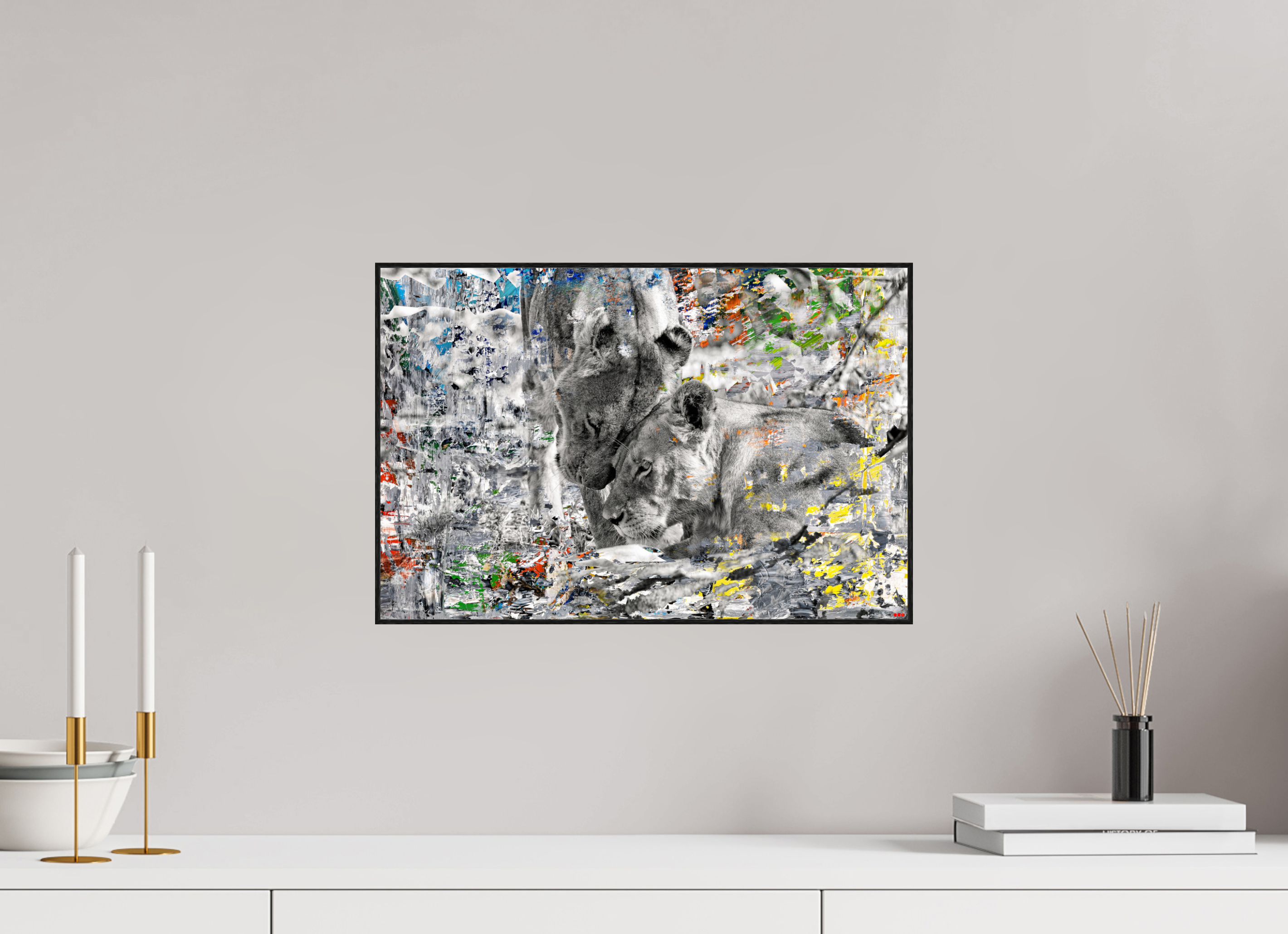 45 x 30 cm, Foto in ArtBox aus Massivholz Eiche schwarz RED³ WC Layamaya I