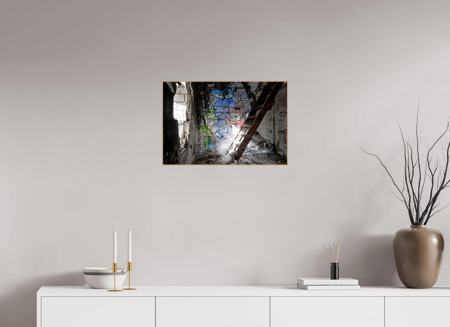 60 x 40 cm, Foto in ArtBox aus Massivholz Eiche natur RED³ SCSI Mazaya I