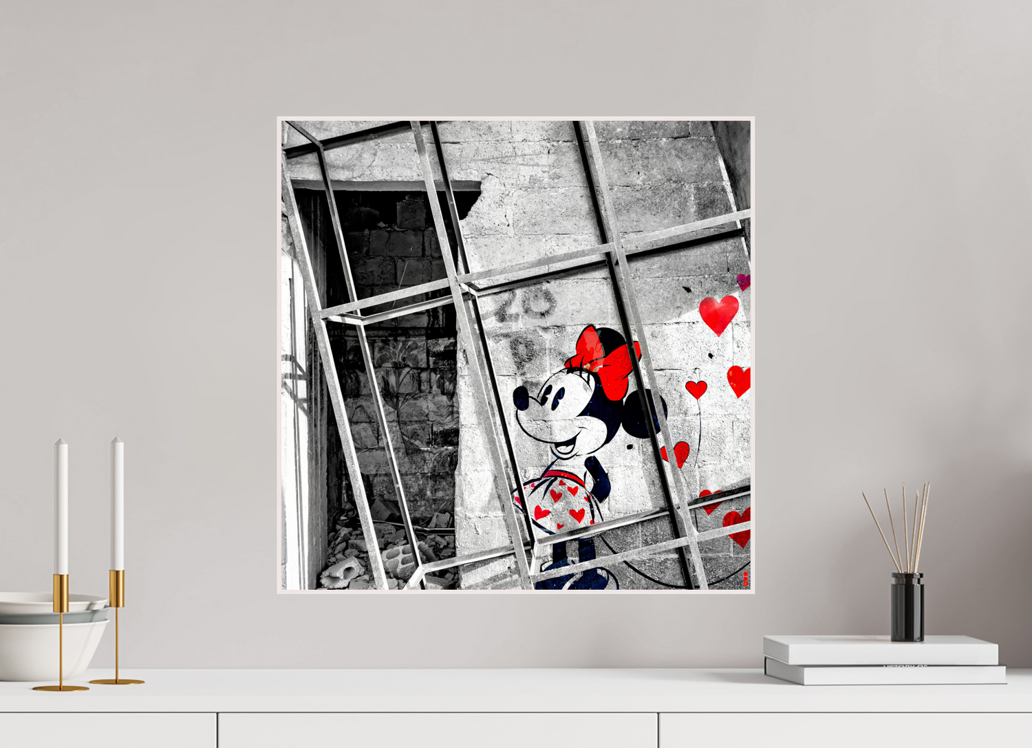 50 x 50 cm, Foto in ArtBox aus Massivholz Ahorn weiß RED³ SCSI Madiar II