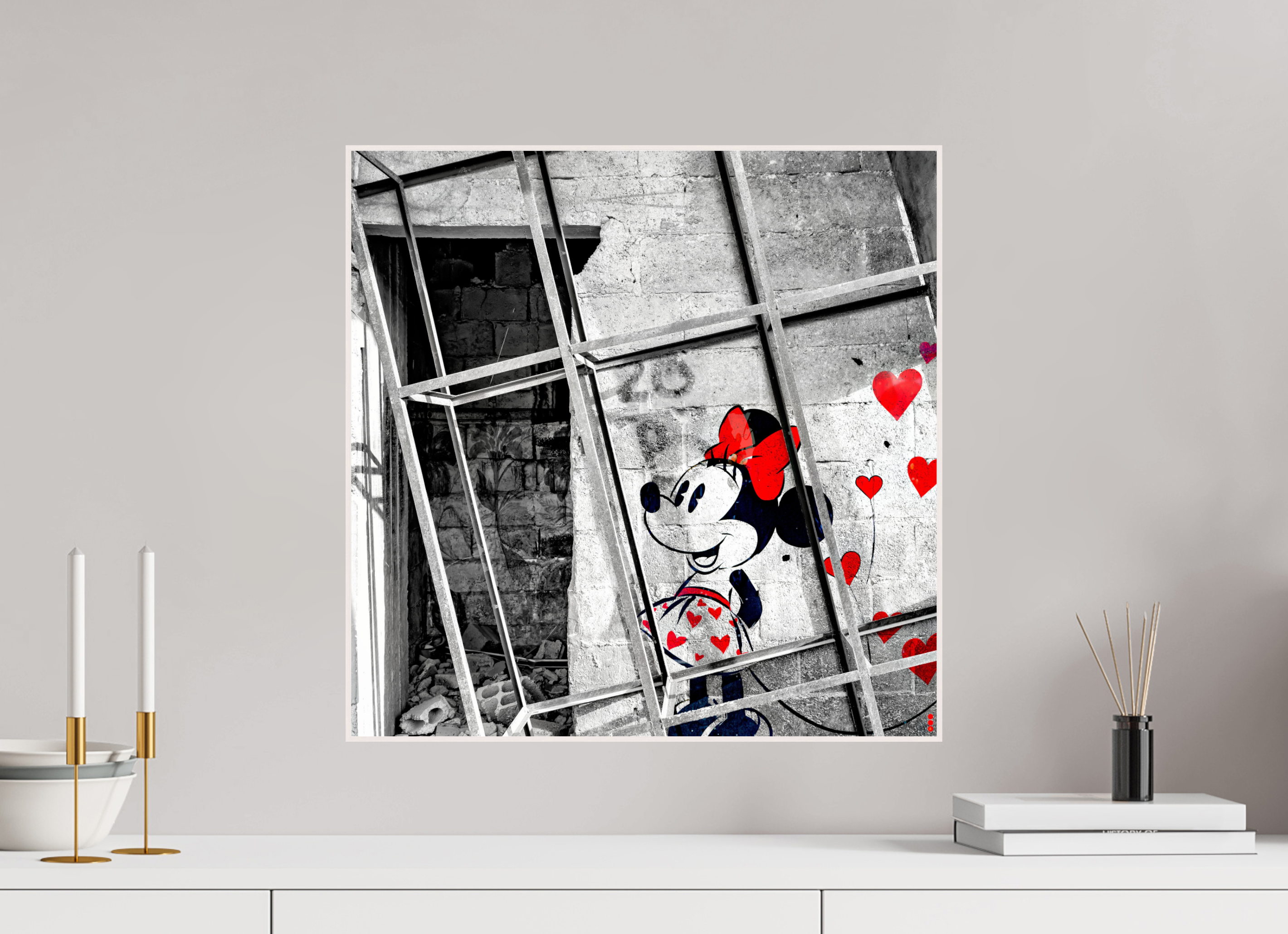 50 x 50 cm, Foto in ArtBox aus Massivholz Ahorn weiß RED³ SCSI Madiar II