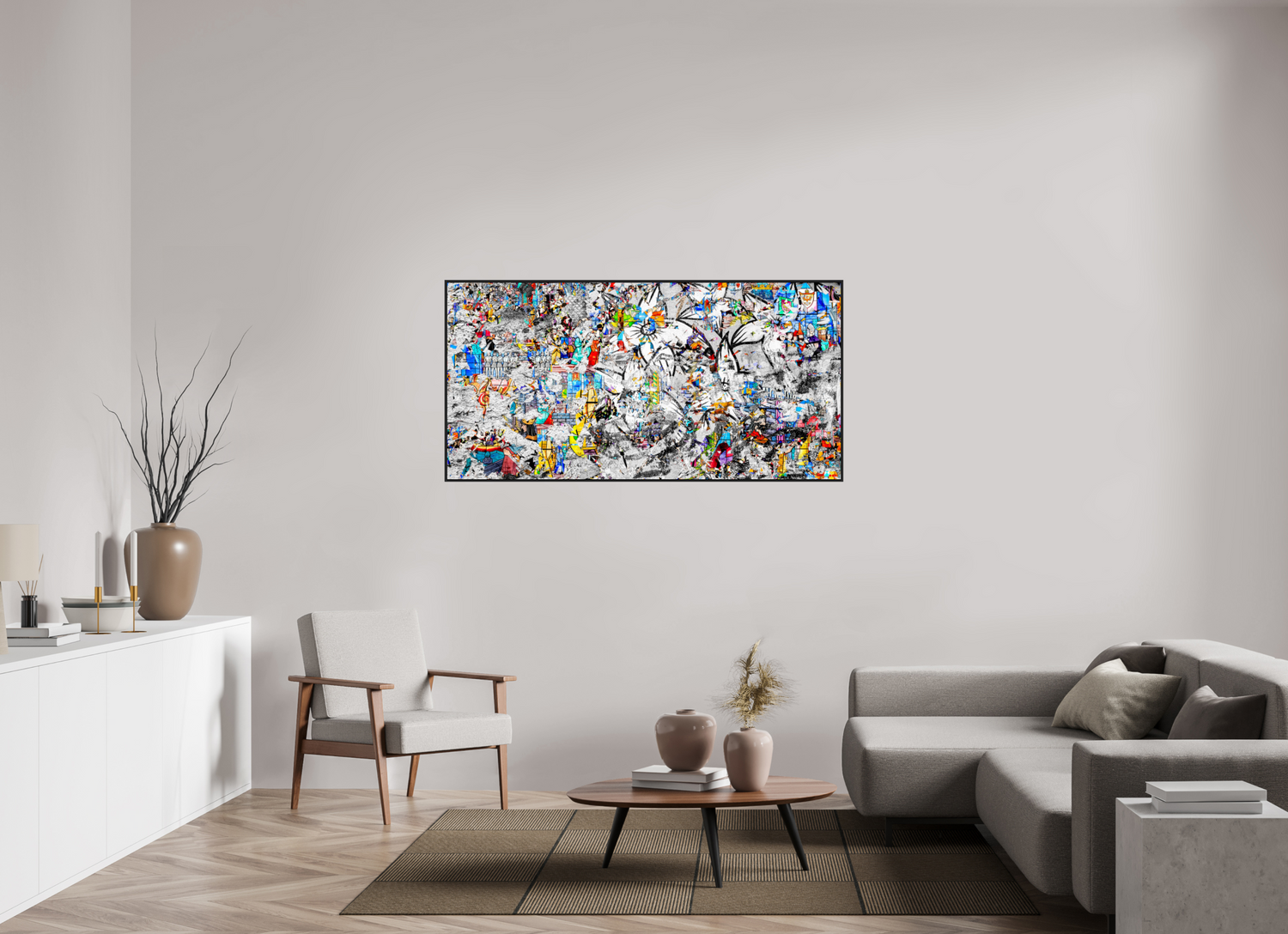 160 x 80 cm, Schattenfugen-Rahmen schwarz &amp; 2mm Acrylglas FA SCSI Miraaj V