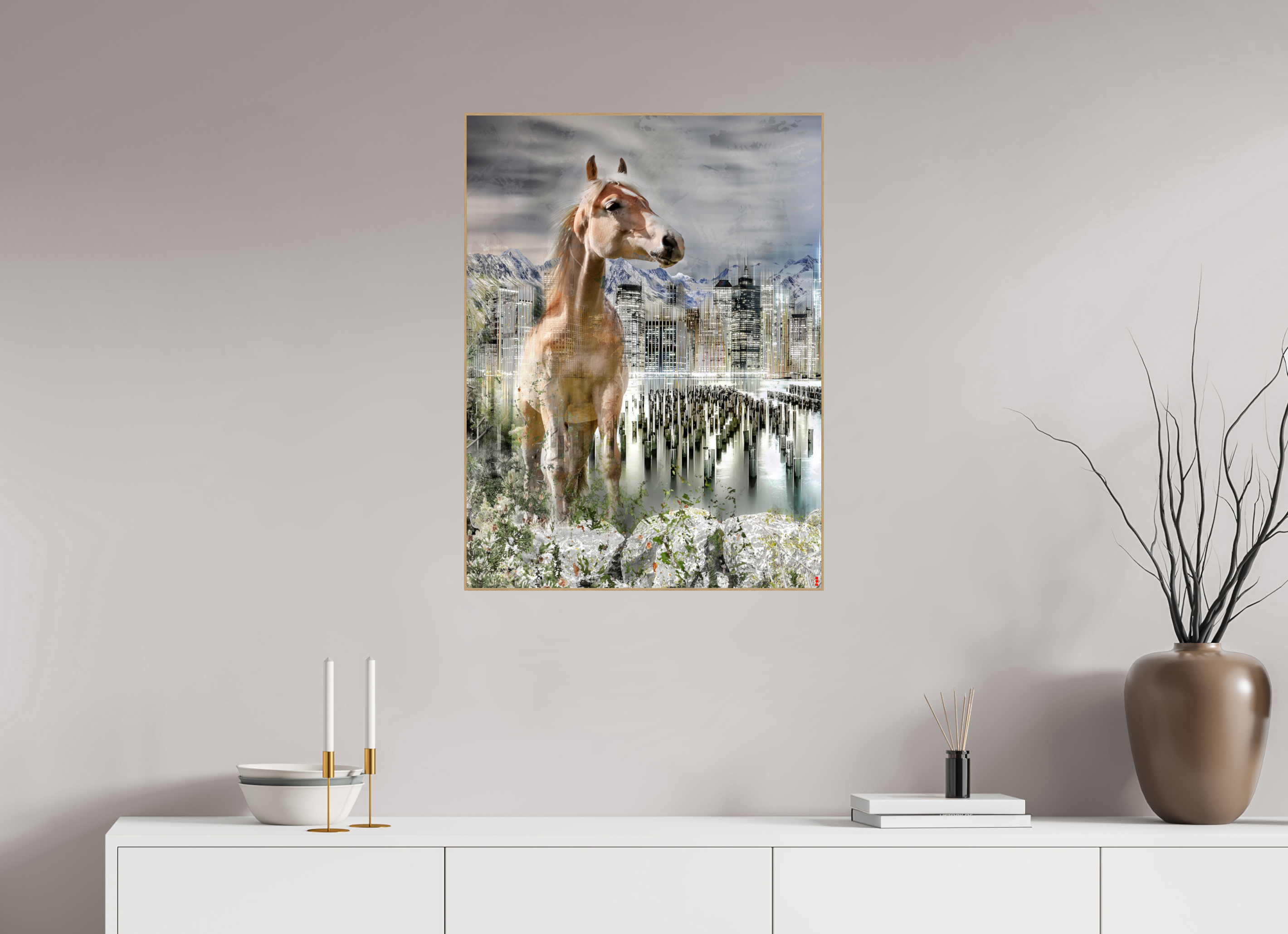 60 x 80 cm, Foto in ArtBox aus Massivholz Eiche natur RED³ HP Amazia III