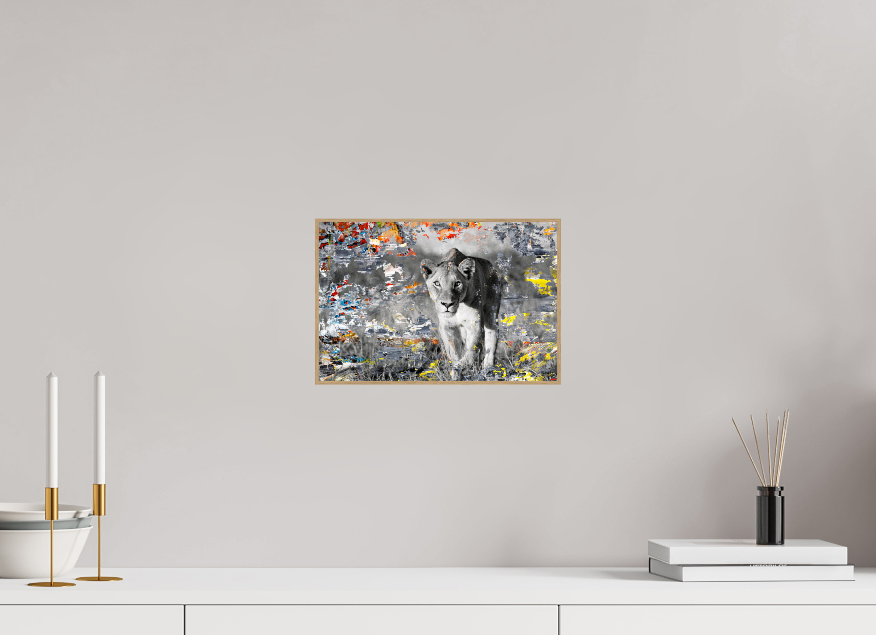 30 x 20 cm, Foto in ArtBox aus Massivholz Eiche natur RED³ WC Lamaya I