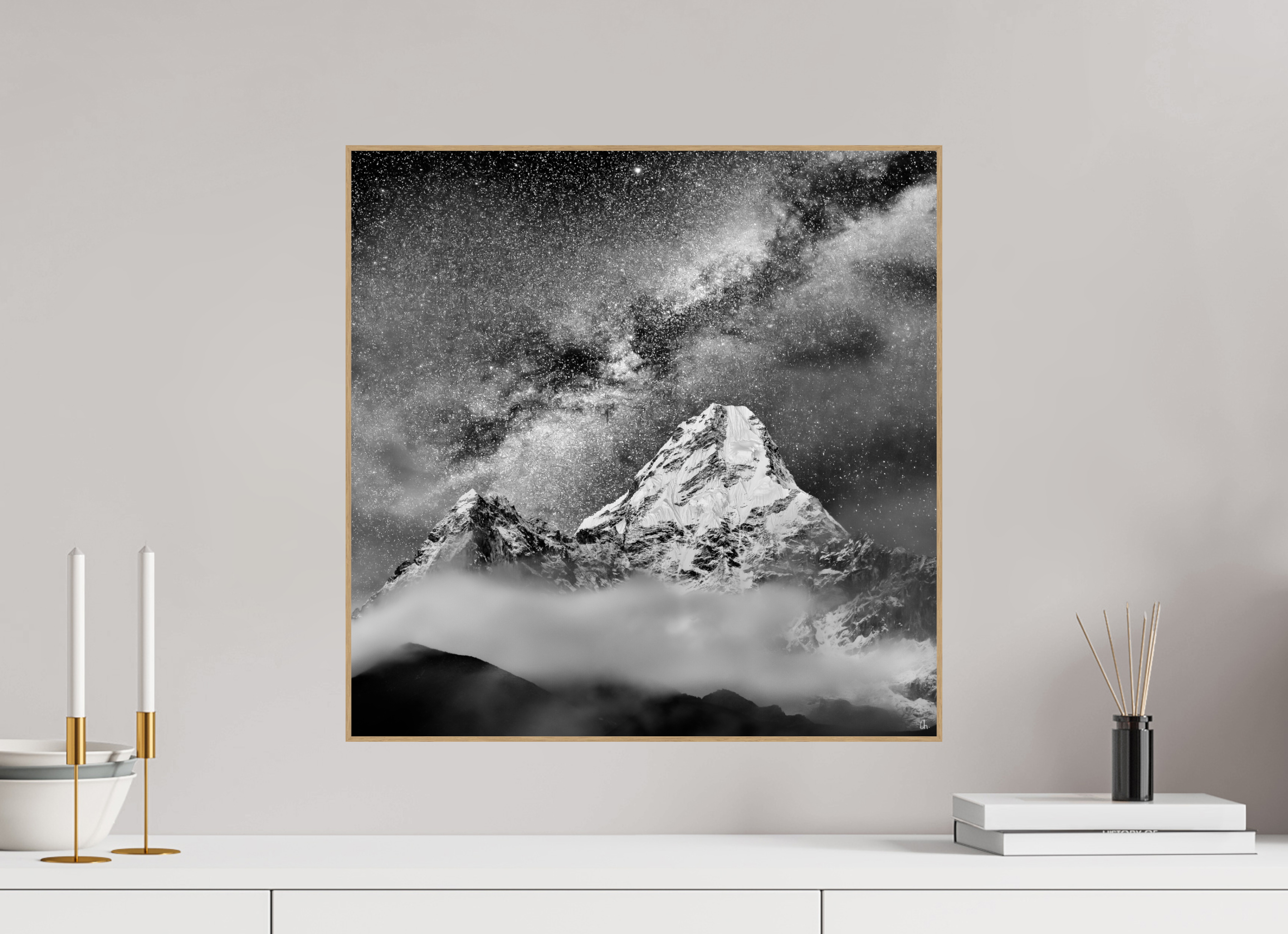 50 x 50 cm, Foto in ArtBox aus Massivholz Eiche natur RED³ Sherab II