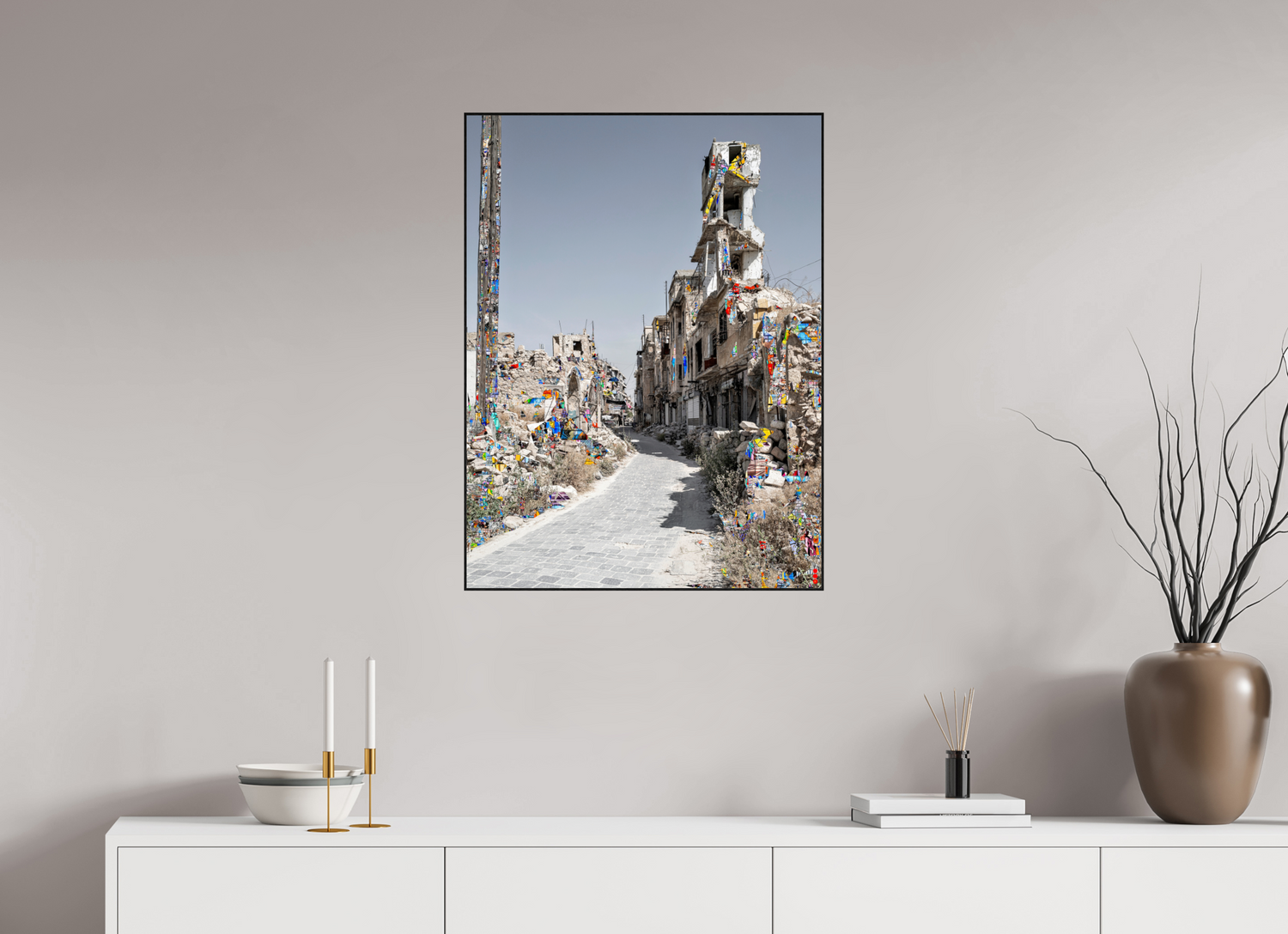 60 x 80 cm, Foto in ArtBox aus Massivholz Eiche schwarz RED³ SCSI Madiha III