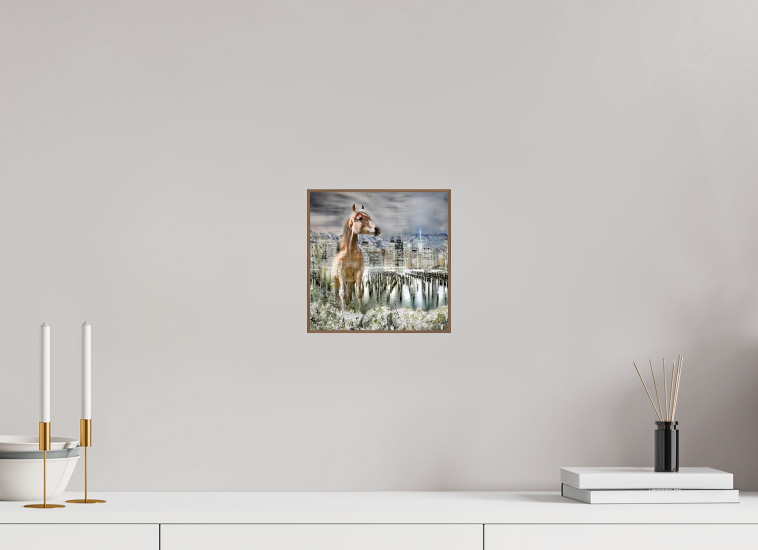 20 x 20 cm, Foto in ArtBox aus Massivholz Nussbaum RED³ HP Amazia II