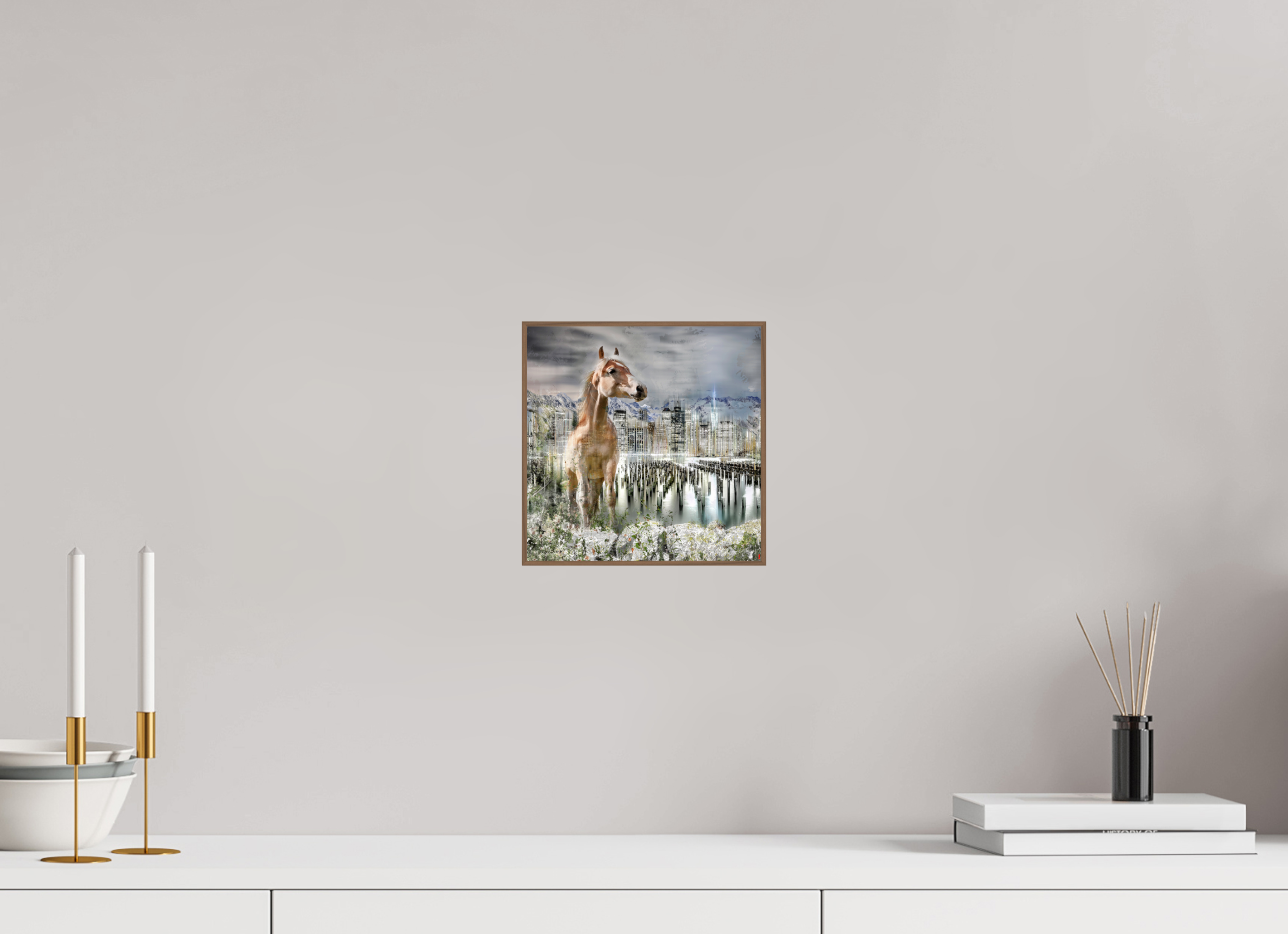 20 x 20 cm, Foto in ArtBox aus Massivholz Nussbaum RED³ HP Amazia II