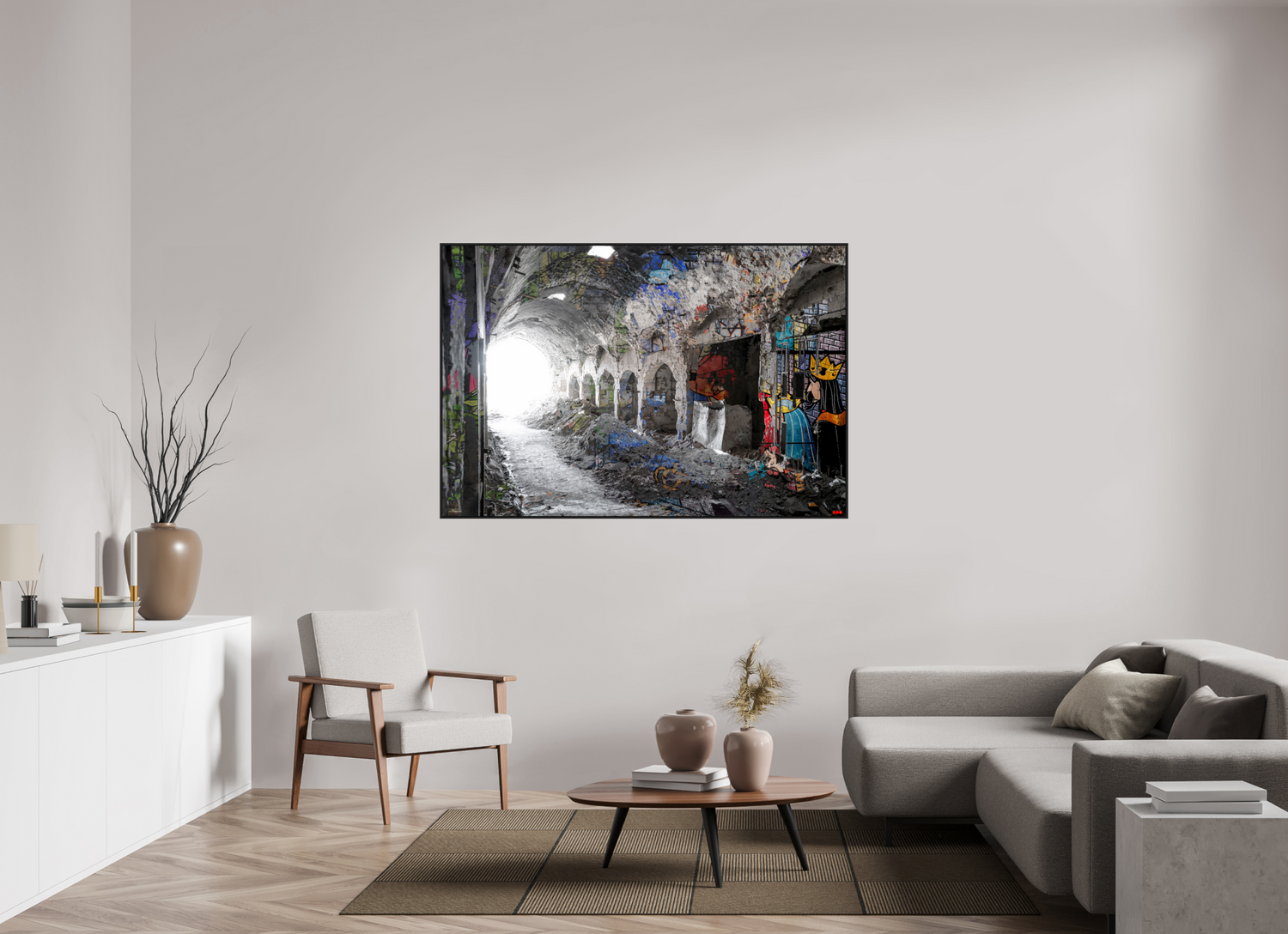 163,9 x 110 cm, Schattenfugen-Rahmen schwarz &amp; 2mm Acrylglas FA SCSI Maysa I