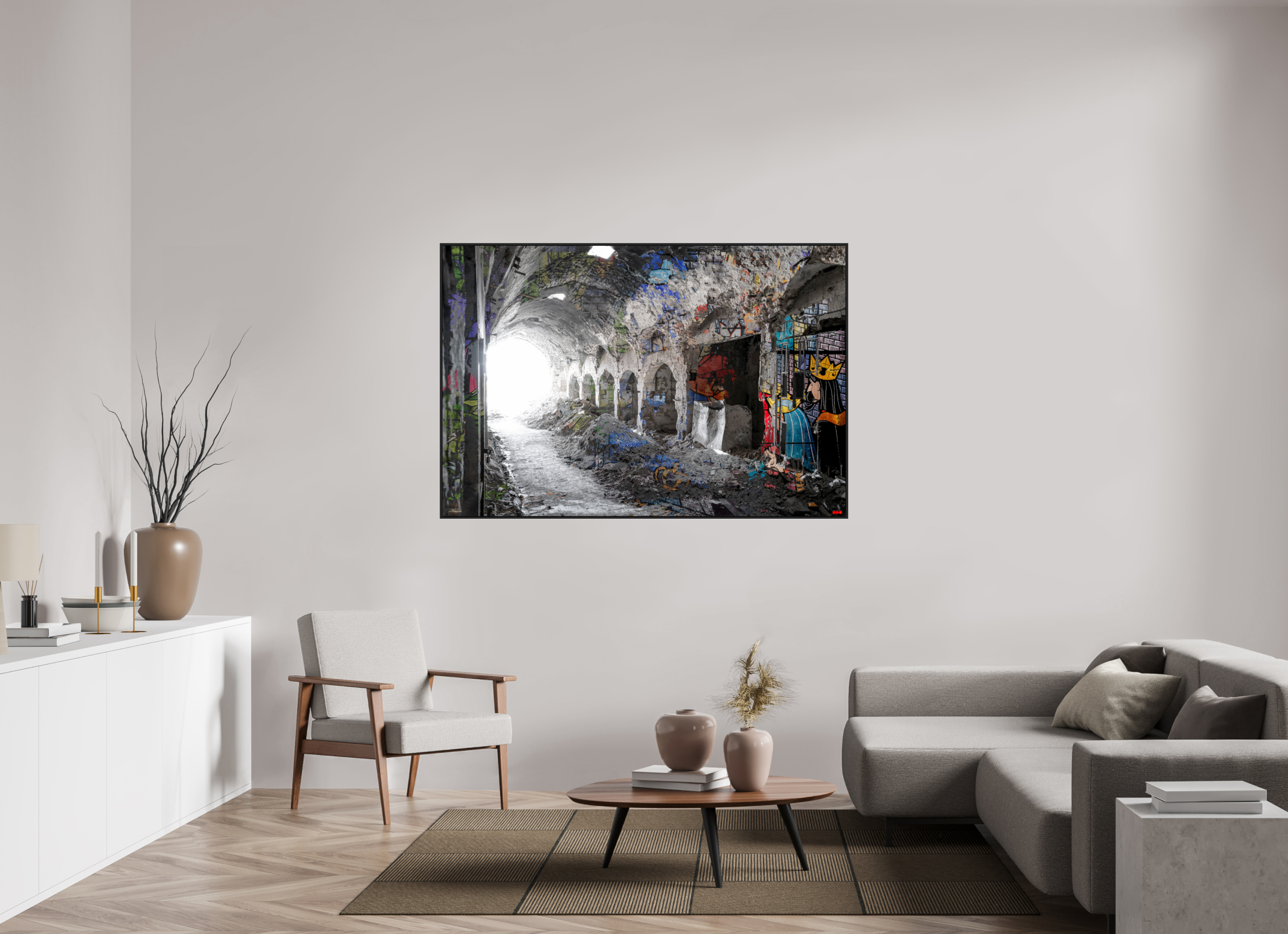 163,9 x 110 cm, Schattenfugen-Rahmen schwarz &amp; 2mm Acrylglas FA SCSI Maysa I