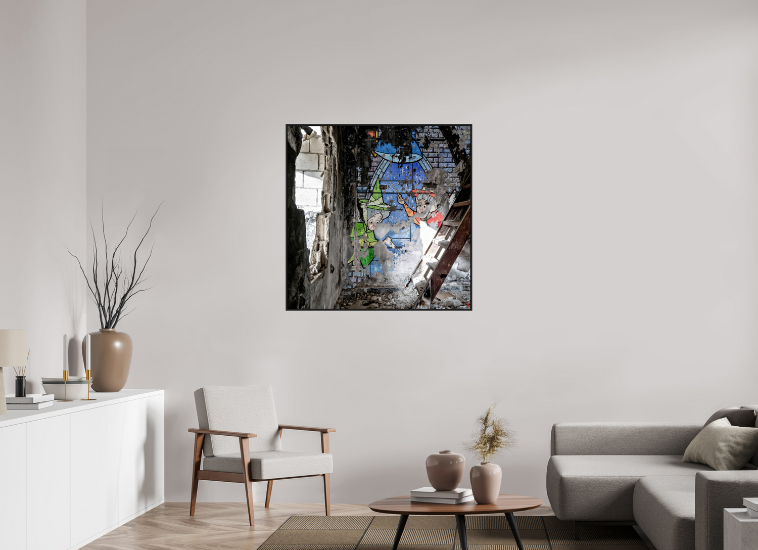 100 x 100 cm, Schattenfugen-Rahmen schwarz &amp; 2mm Acrylglas FA SCSI Mazaya II