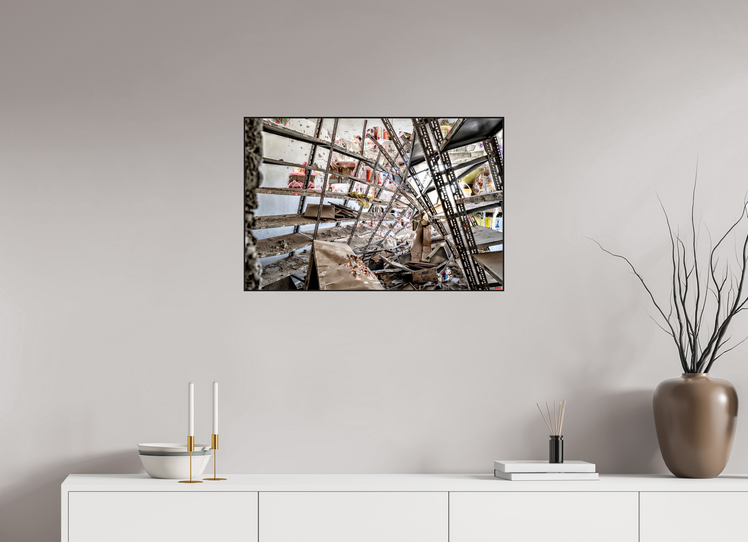 75 x 50 cm, Foto in ArtBox aus Massivholz Eiche schwarz RED³ SCSI Mahira I