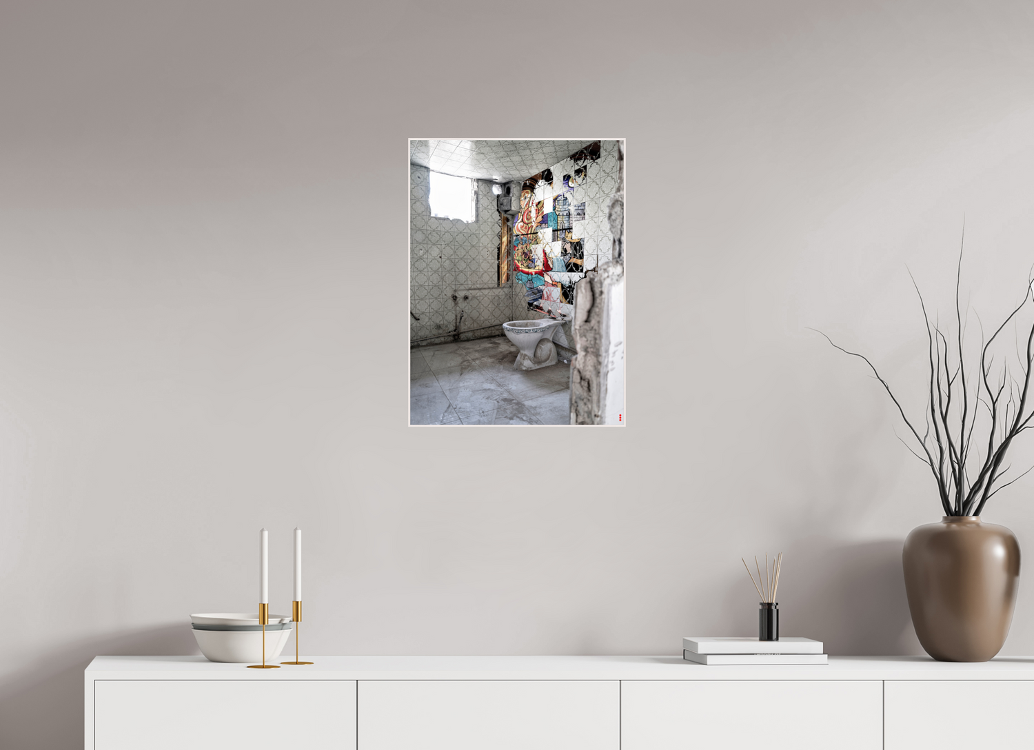 45 x 60 cm, Foto in ArtBox aus Massivholz Ahorn weiß RED³ SCSI Masirah III