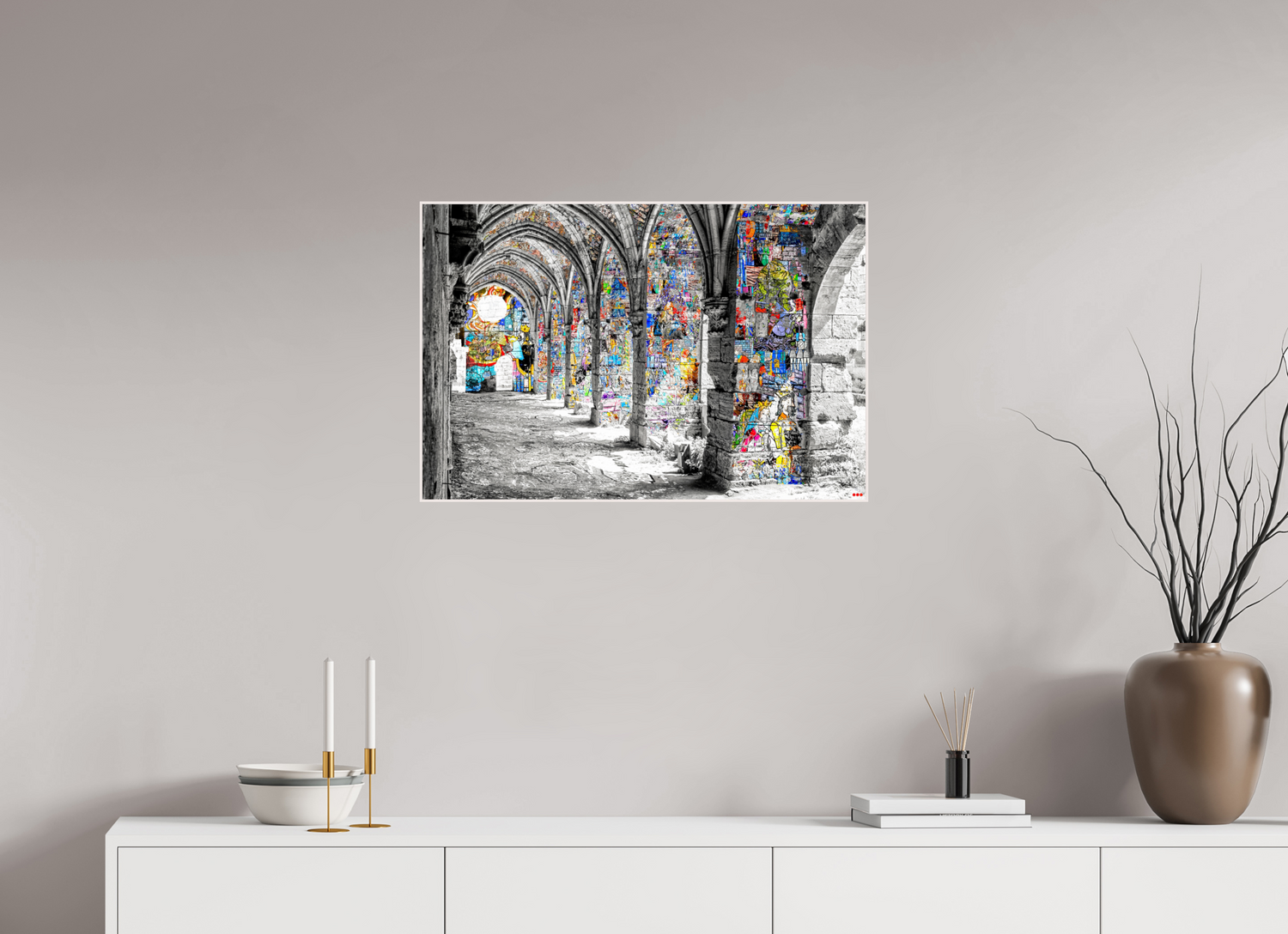 75 x 50 cm, Foto in ArtBox aus Massivholz Ahorn weiß RED³ SCSI Malik I