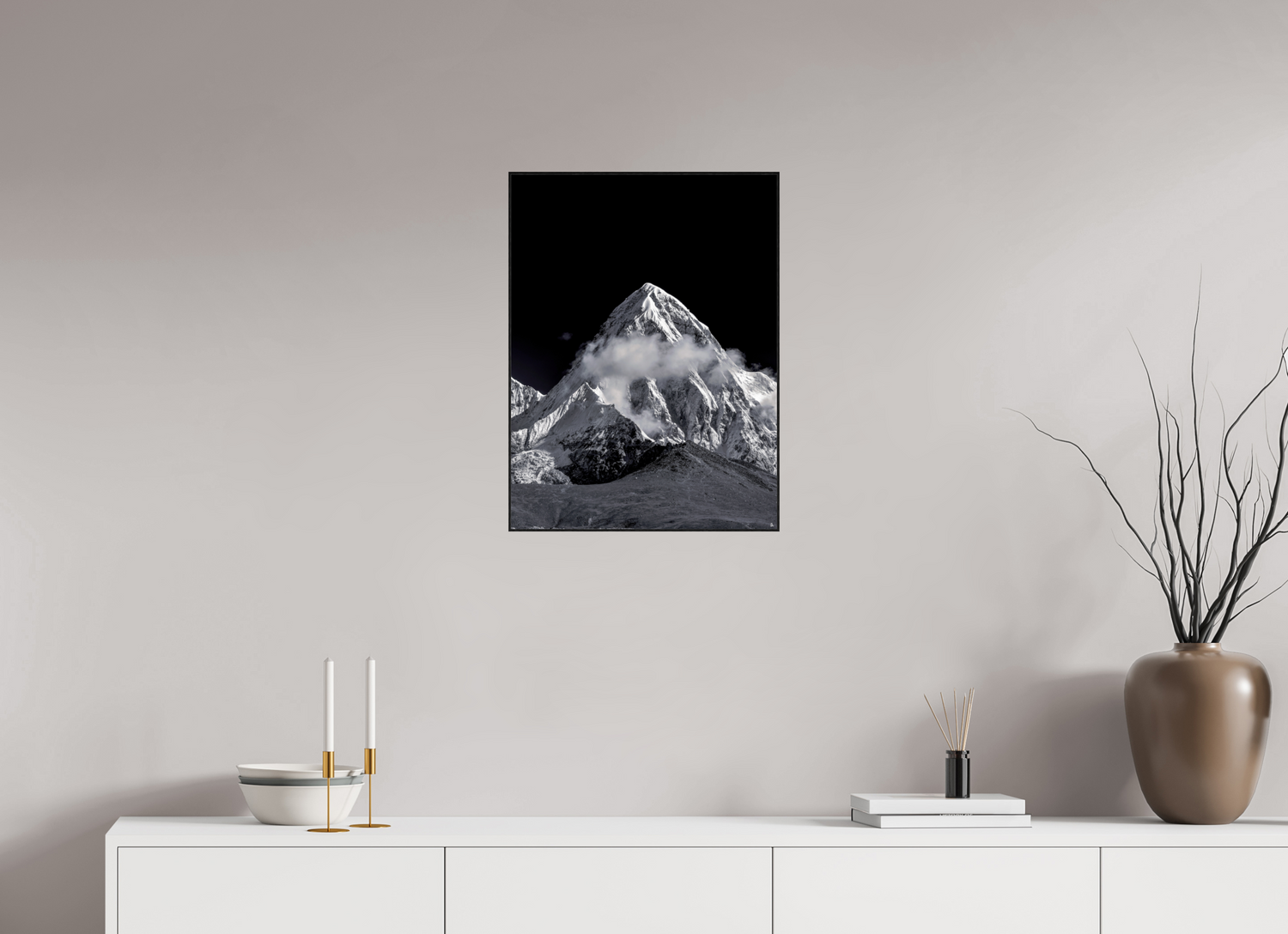 45 x 60 cm, Foto in ArtBox aus Massivholz Eiche schwarz RED³ Samten III