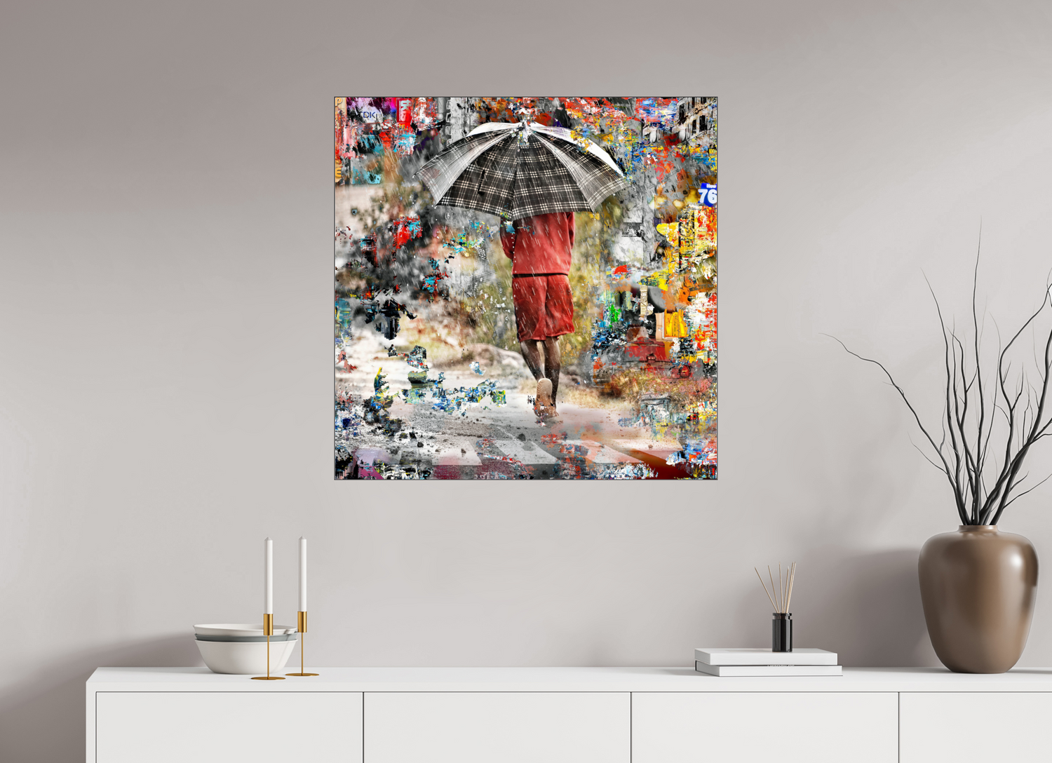 80 x 80 cm, Slimline Einfassung schwarz unter 2mm Acrylglas FA HP Wash II