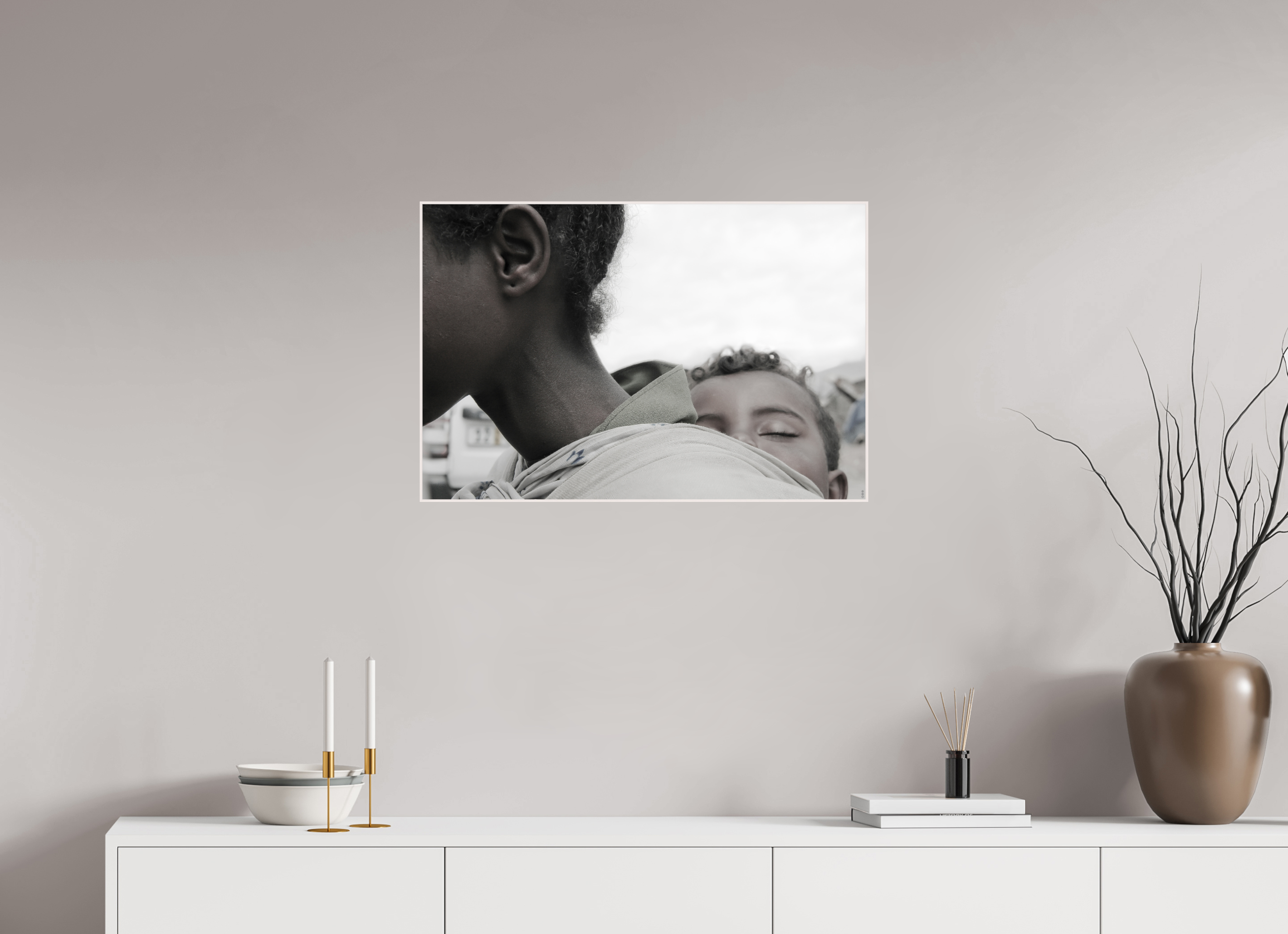 75 x 50 cm, Foto in ArtBox aus Massivholz Ahorn weiß RED³ PH Machui I