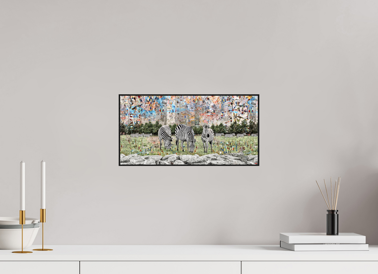 40 x 20 cm, Foto in ArtBox aus Massivholz Eiche schwarz RED³ WC Amaya V