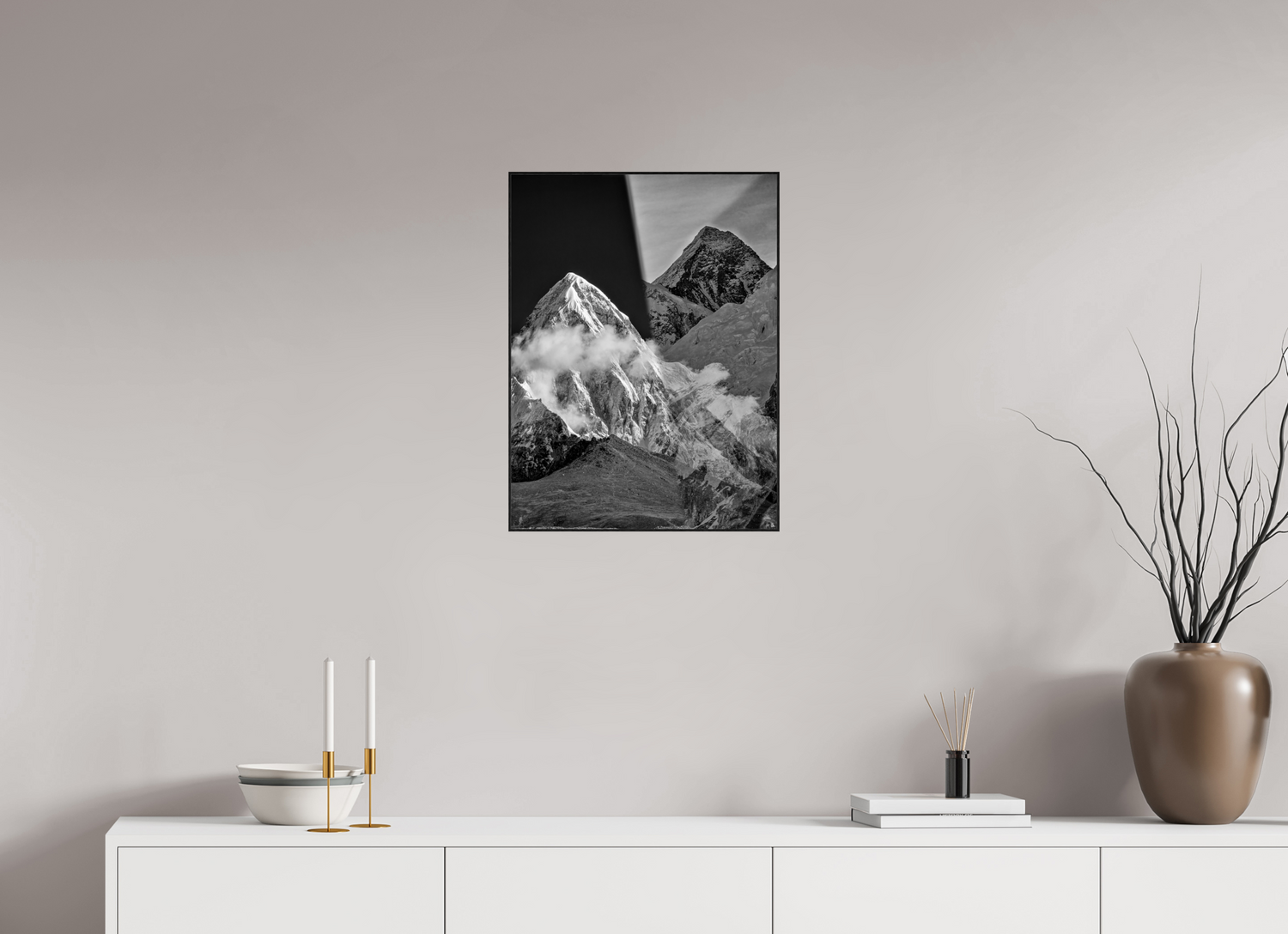 45 x 60 cm, Foto in ArtBox aus Massivholz Eiche schwarz RED³ Sampa III