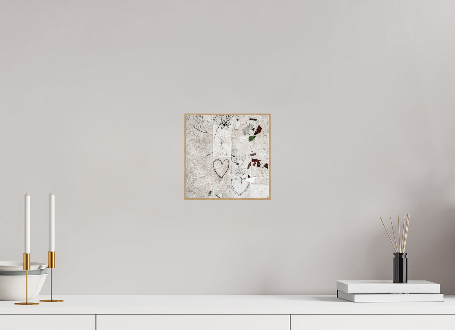 20 x 20 cm, Foto in ArtBox aus Massivholz Eiche natur RED³ PH Chandelier II