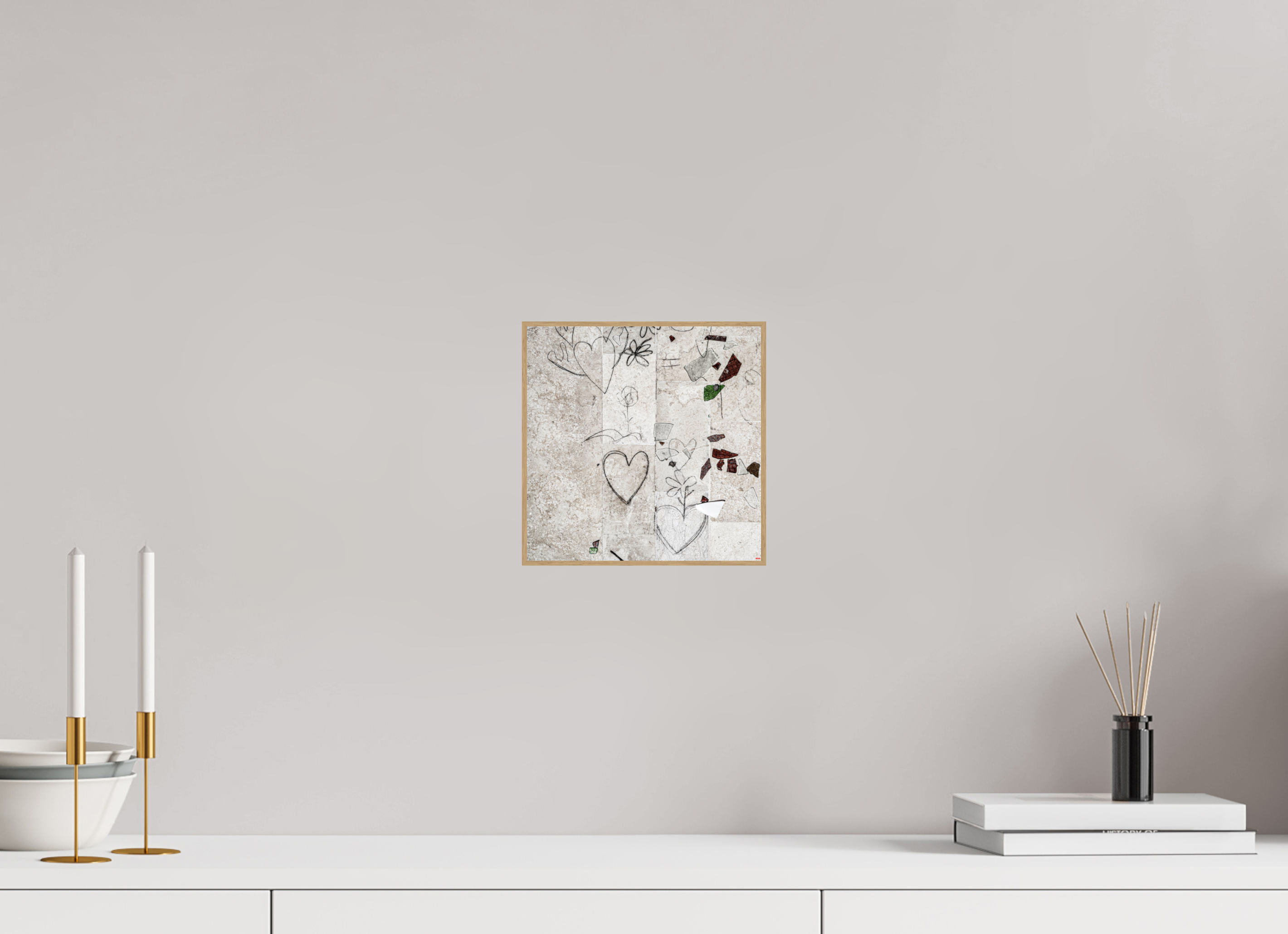 20 x 20 cm, Foto in ArtBox aus Massivholz Eiche natur RED³ PH Chandelier II