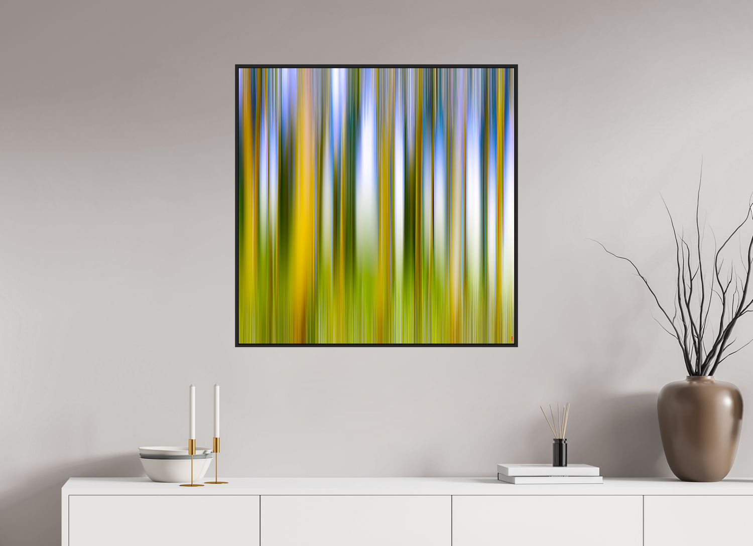 80 x 80 cm, Schattenfugen-Rahmen schwarz &amp; 2mm Acrylglas FA PH Ayashe II