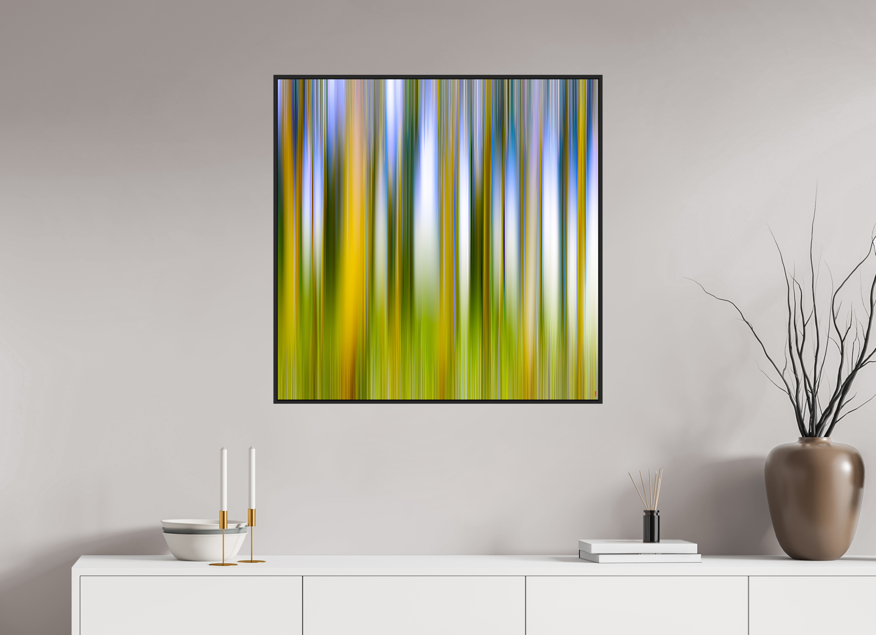 80 x 80 cm, Schattenfugen-Rahmen schwarz &amp; 2mm Acrylglas FA PH Ayashe II