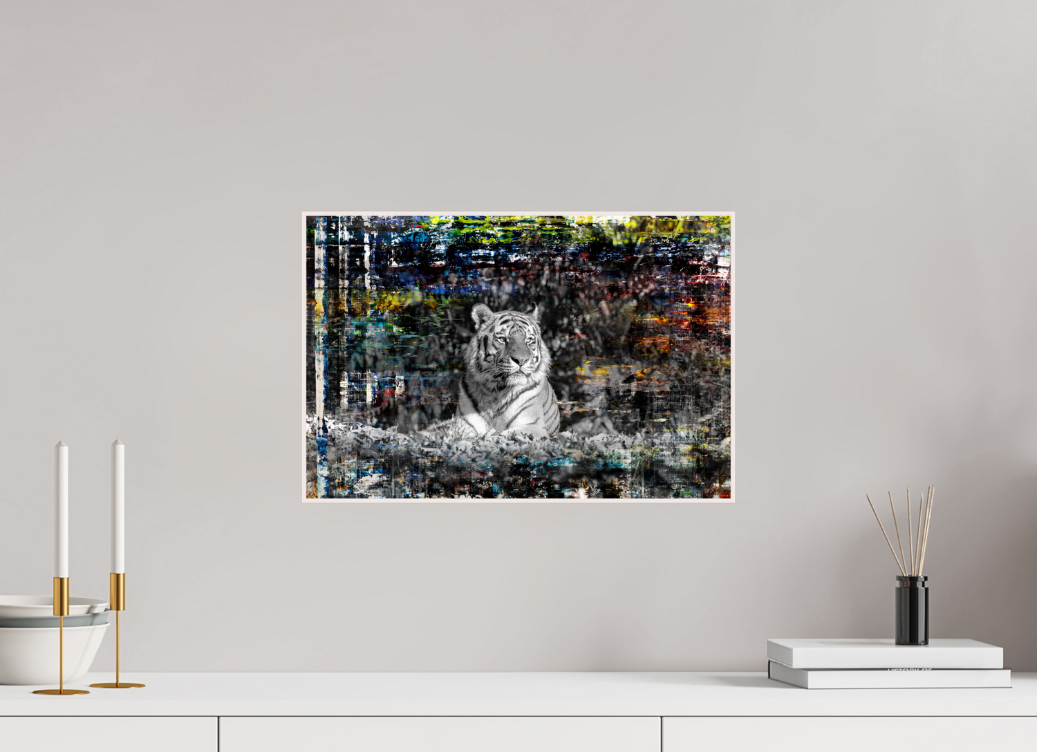 45 x 30 cm, Foto in ArtBox aus Massivholz Ahorn weiß RED³ WC Lubaya I