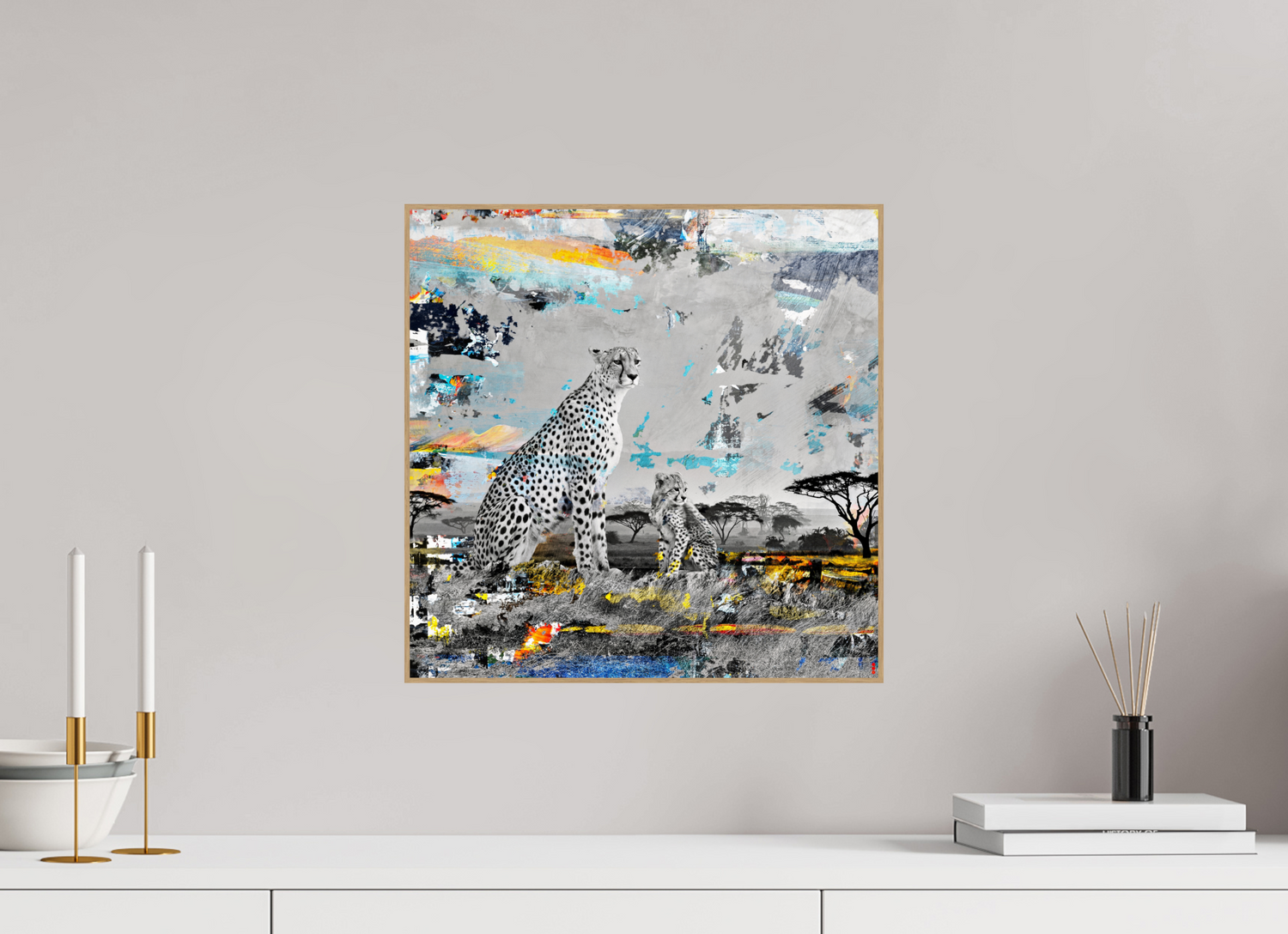 40 x 40 cm, Foto in ArtBox aus Massivholz Eiche natur RED³ WC Ladebayo II