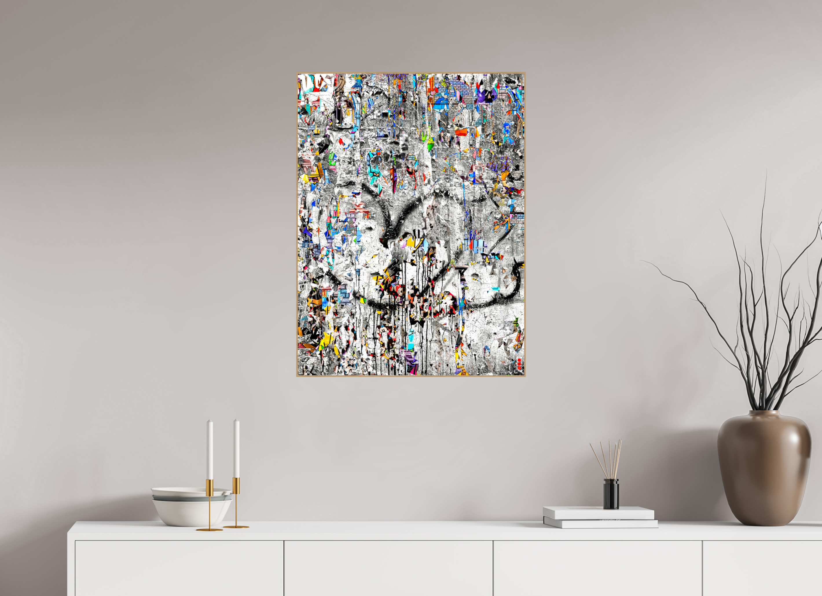 60 x 80 cm, Foto in ArtBox aus Massivholz Eiche natur RED³ SCSI Mu&