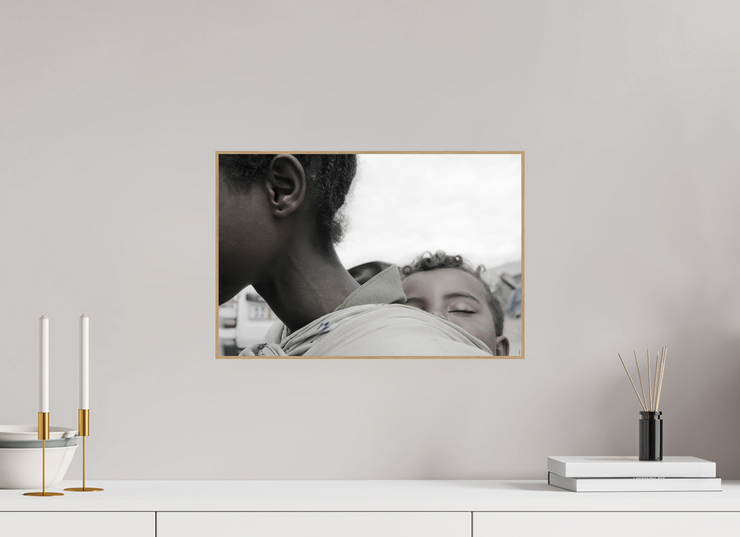 45 x 30 cm, Foto in ArtBox aus Massivholz Eiche natur RED³ PH Machui I