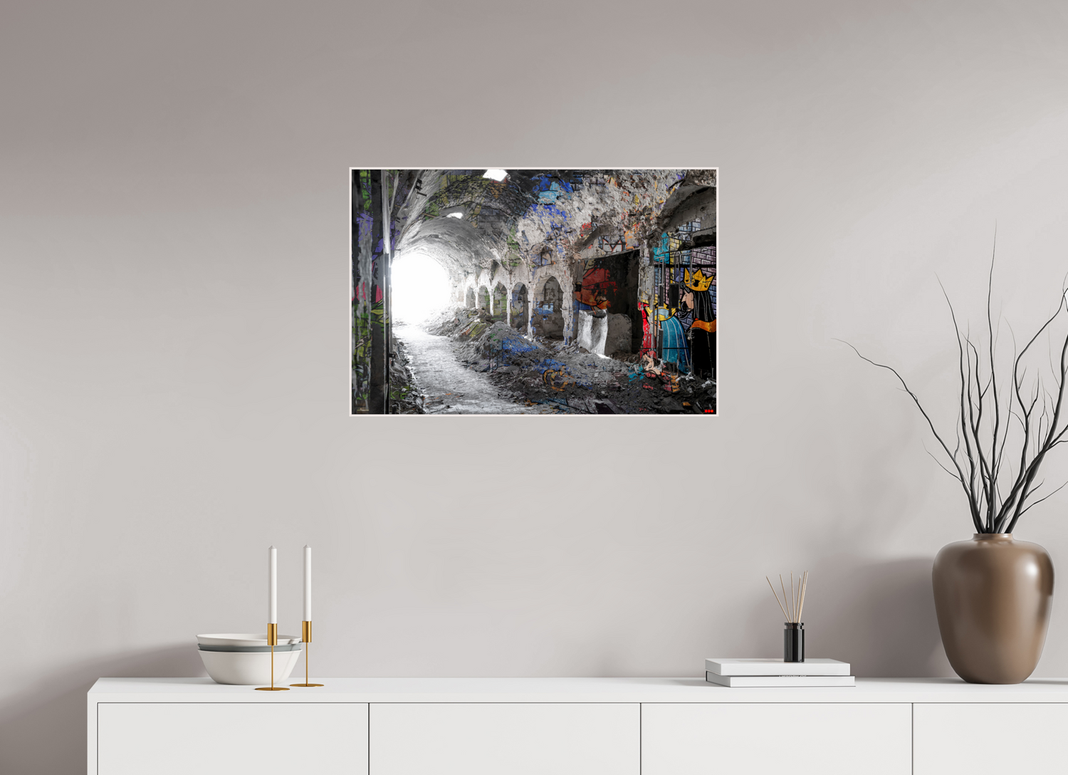 74,5 x 50 cm, Foto in ArtBox aus Massivholz Ahorn weiß RED³ SCSI Maysa I