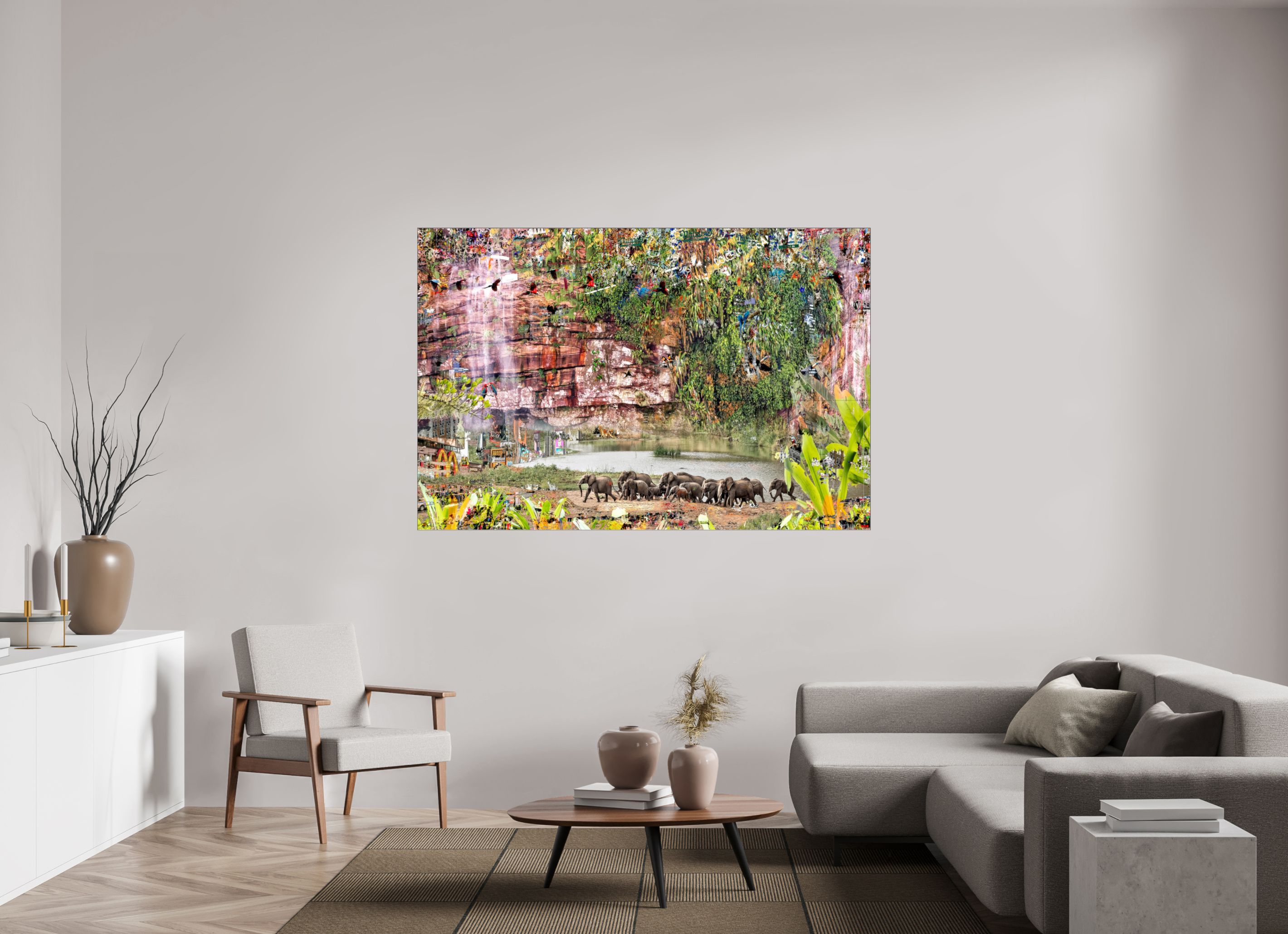 180 x 120 cm, Slimline Einfassung schwarz unter 2mm Acrylglas FA WC Valdeci I