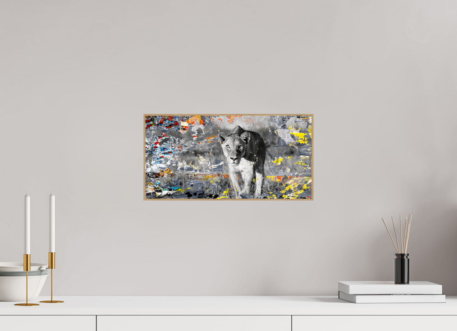 40 x 20 cm, Foto in ArtBox aus Massivholz Eiche natur RED³ WC Lamaya V