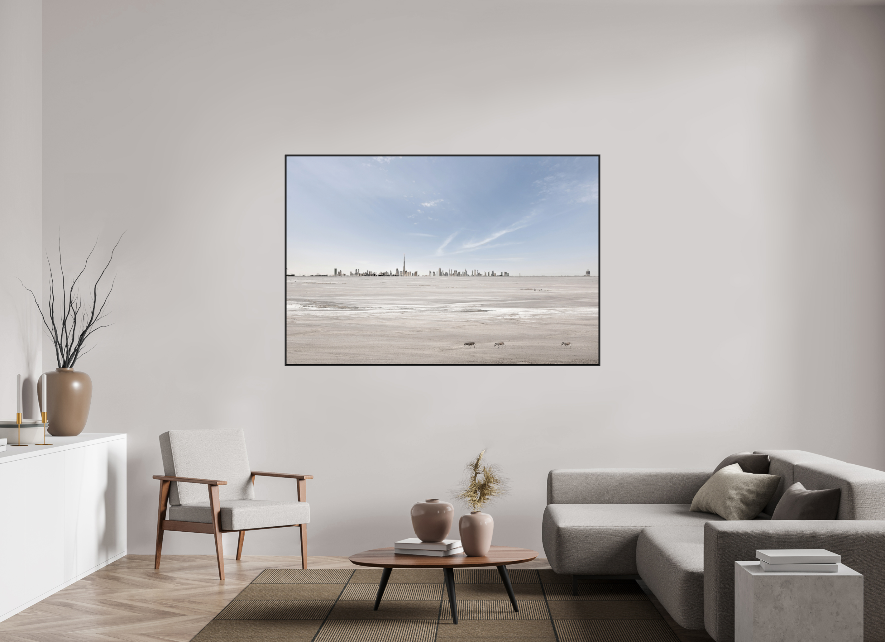 180 x 120 cm, Schattenfugen-Rahmen schwarz &amp; 2mm Acrylglas FA HP Ayashe I